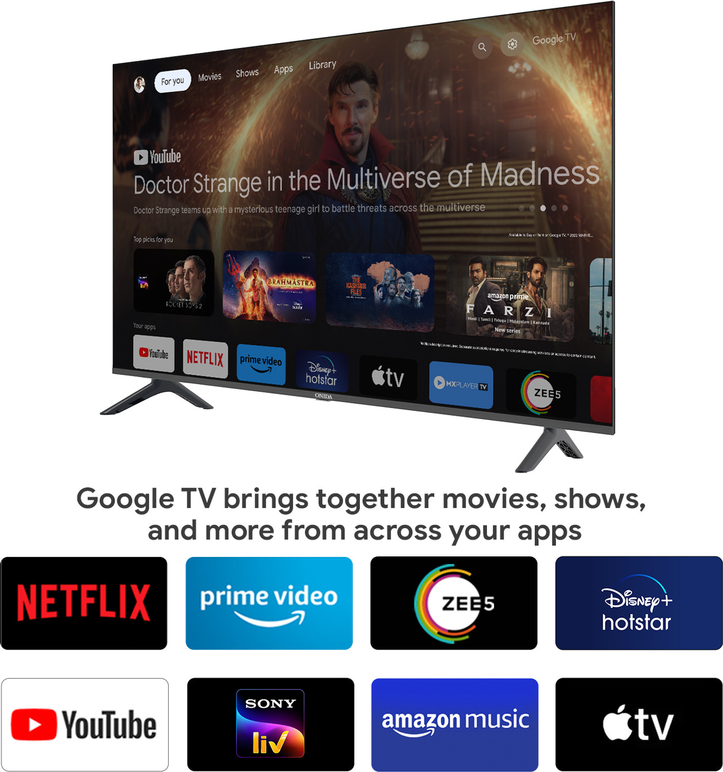 Image of ONIDA 125 cm (50 inch) Ultra HD (4K) LED Smart Google TV with Dolby Atmos Vision & HDR10