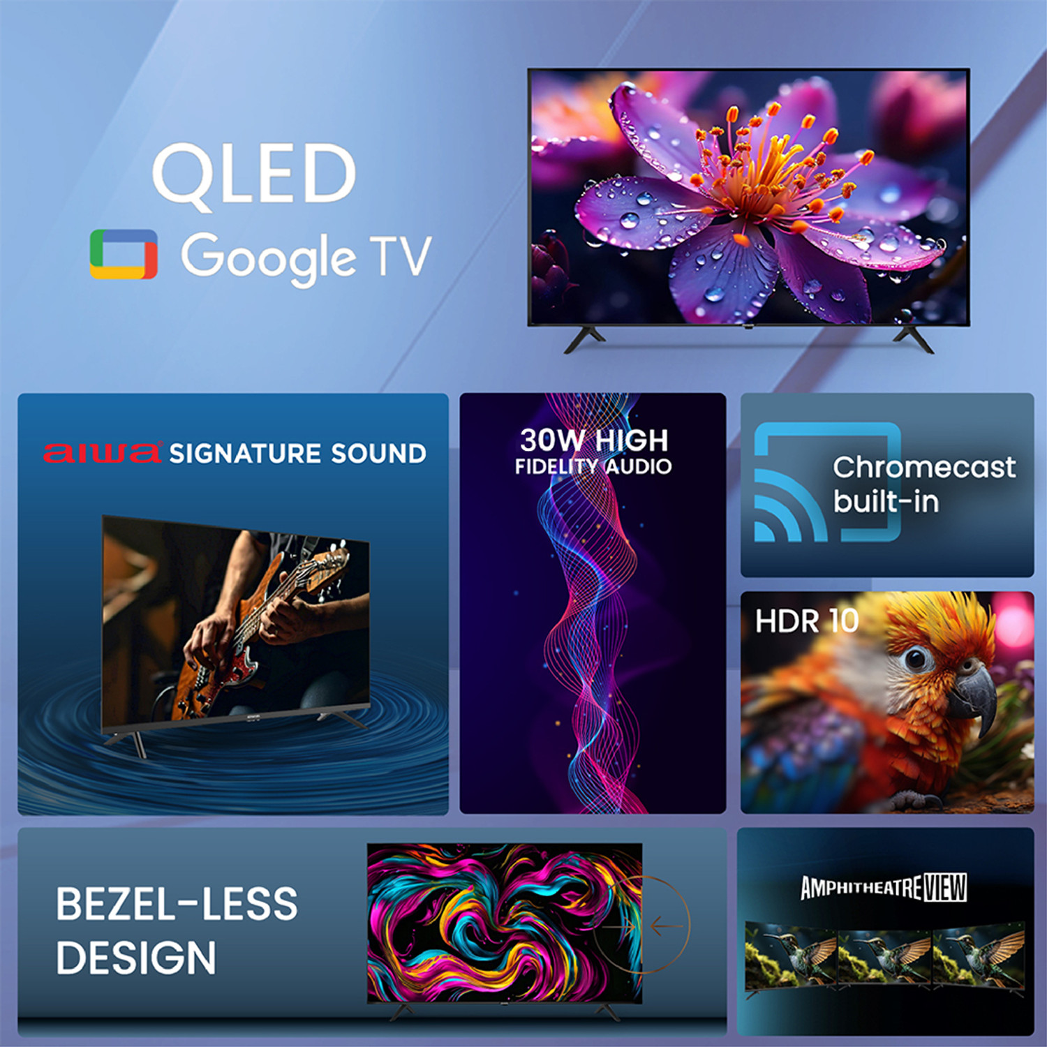 Image of Aiwa 81.28 cm (32 inch) QLED HD Ready Smart Google TV with 1N Remot Control| |4N Screw| |1N User Manual with Warranty Card| |1N Set Table Stand, 1N Wallmount| |2N Batteries (AAA)