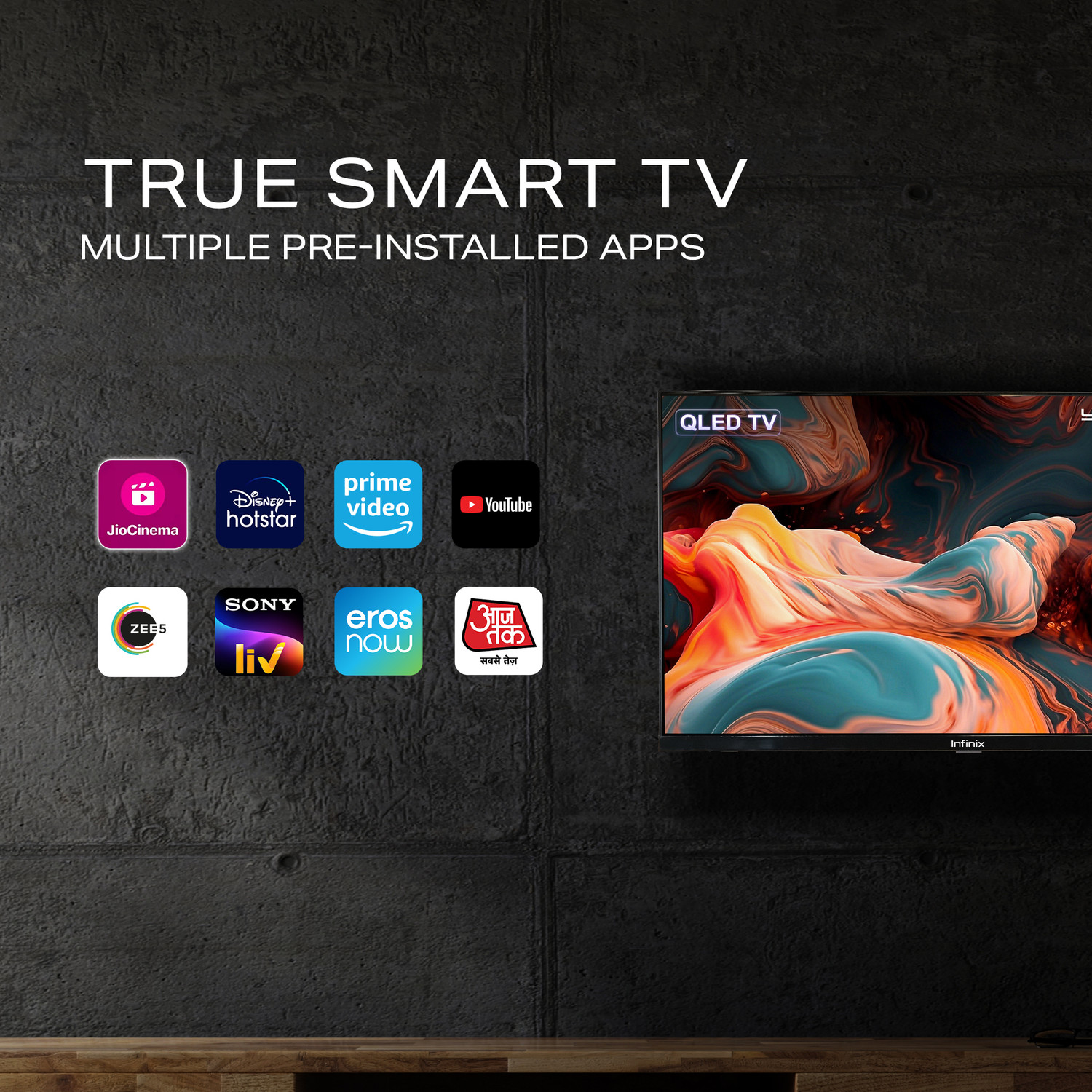 Image of Infinix Y-Series 102 cm (40 inch) QLED Full HD Smart Linux TV with wall mount