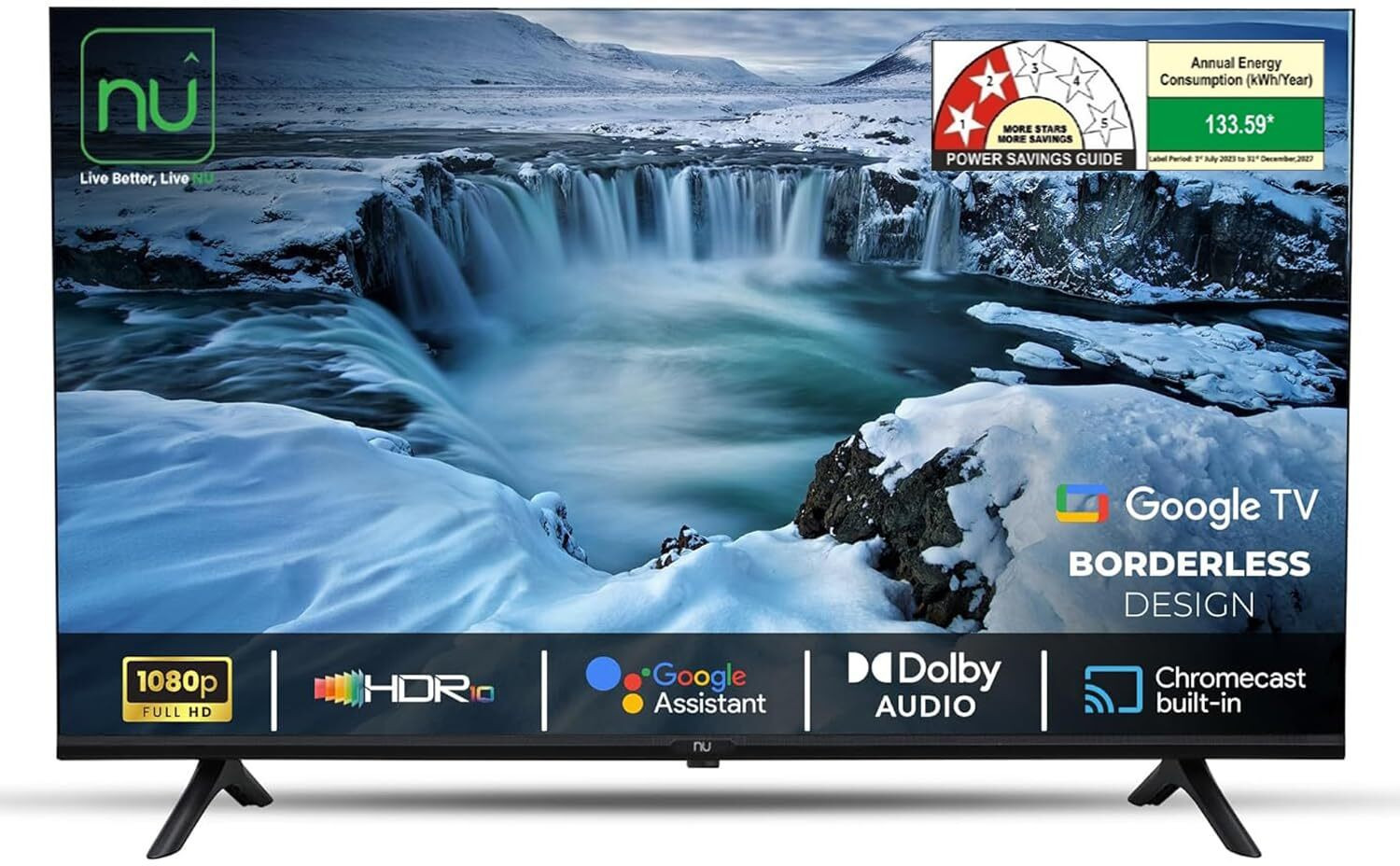 Image of NU 109.2 cm (43 inch) Ultra HD (4K) LED Smart Google TV with Mount