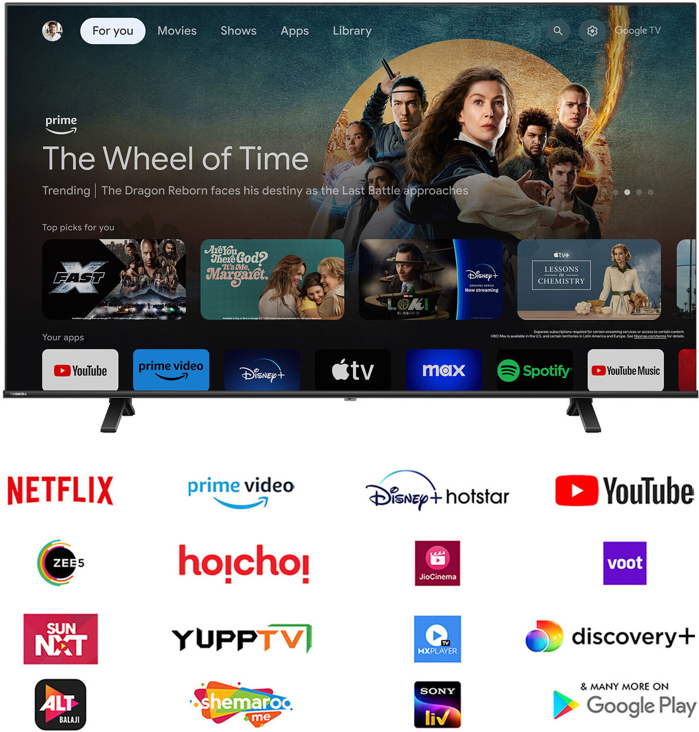 Image of TOSHIBA C450NP 215 cm (85 inch) QLED Ultra HD (4K) Smart Google TV with Dolby Vision Atmos and REGZA Engine ZR