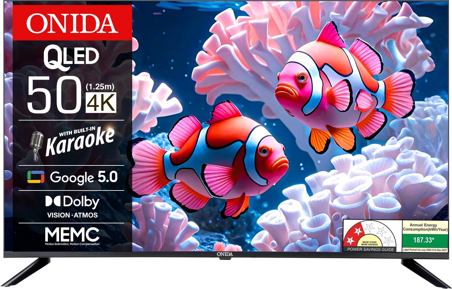 ONIDA Karaoke Series 126 cm (50 inch) QLED Ultra HD (4K) Smart Go