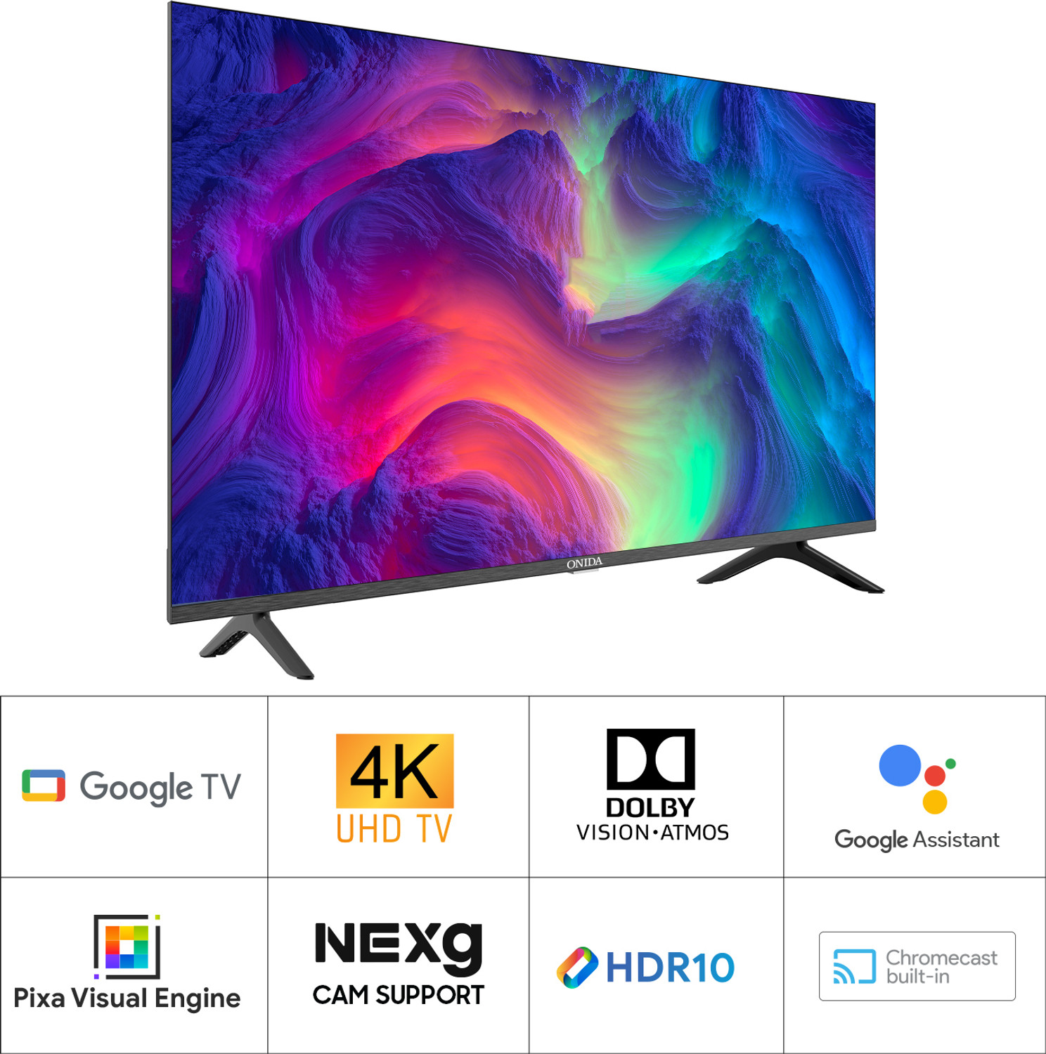 Image of ONIDA 125 cm (50 inch) Ultra HD (4K) LED Smart Google TV with Dolby Atmos Vision & HDR10