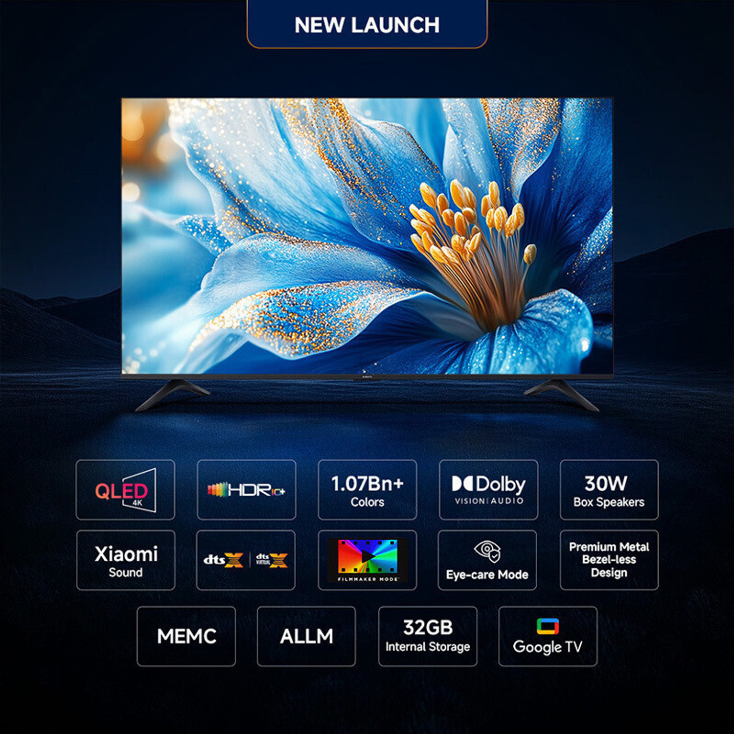Image of XIAOMI X Pro CineMagiQLED 108 cm (43 inch) QLED Ultra HD (4K) Smart Google TV with Dolby Vision | HDR 10+ | 32 GB Storage | 30W Dolby Audio | Xiaomi Sound | Film-maker Mode| Mi TV