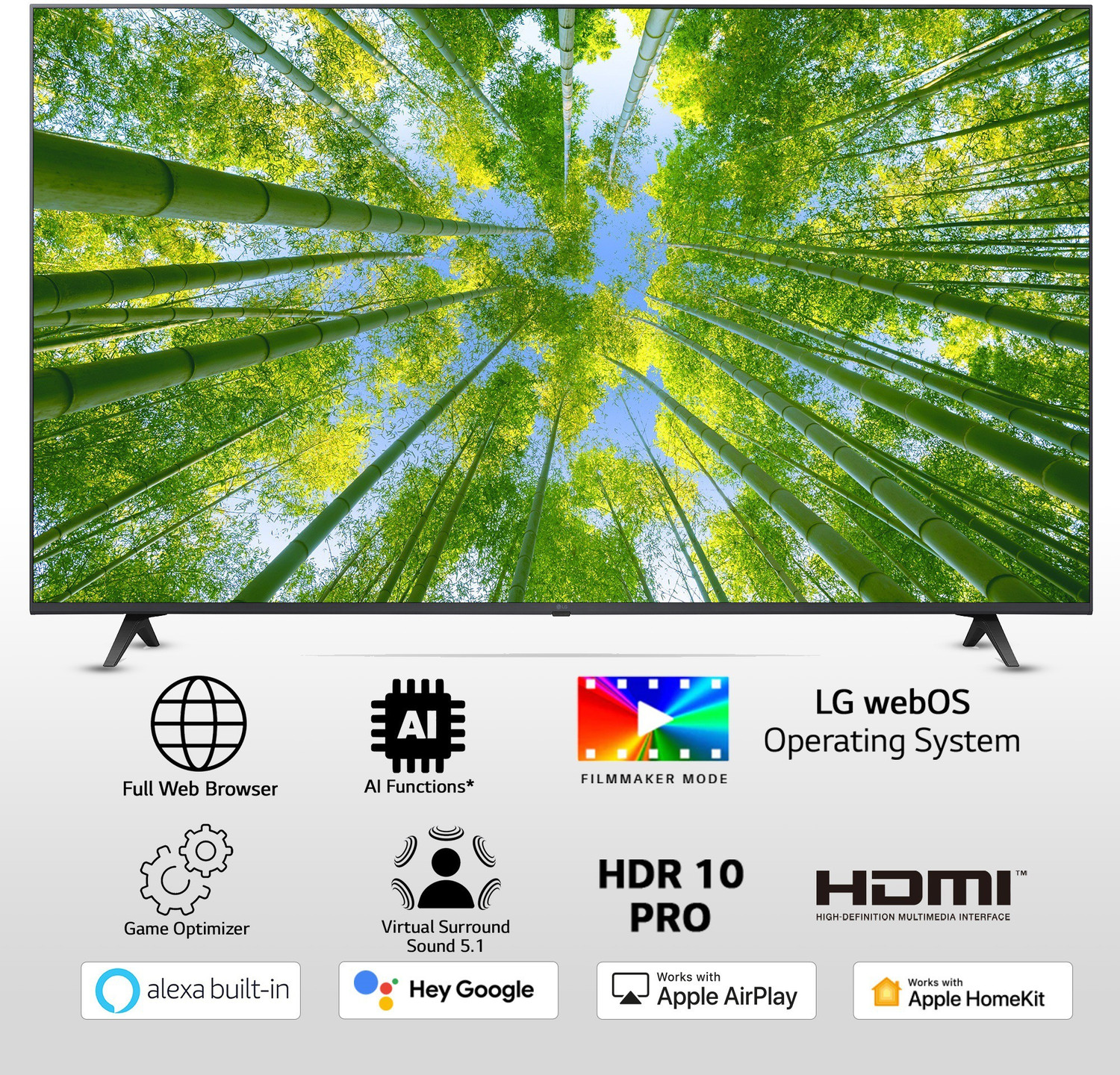 Image of LG UQ8020 139 cm (55 inch) Ultra HD (4K) LED Smart WebOS TV with ThinQ AI & Magic Remote Control