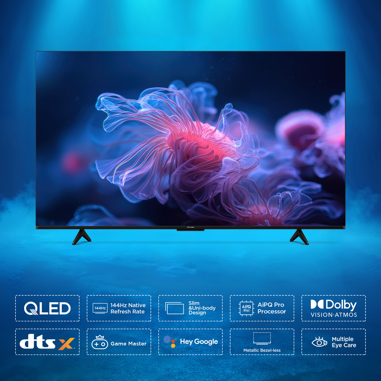 Image of iFFALCON U75A 189 cm (75 inch) QLED Ultra HD (4K) Smart Google TV 2026 Edition with 144Hz Native Refresh Rate, DLG 288Hz AiPQ Pro Processor Dolby Vision- Atmos,DTS Virtual:X MEMC 120 Hz with Premium Gaming Experience
