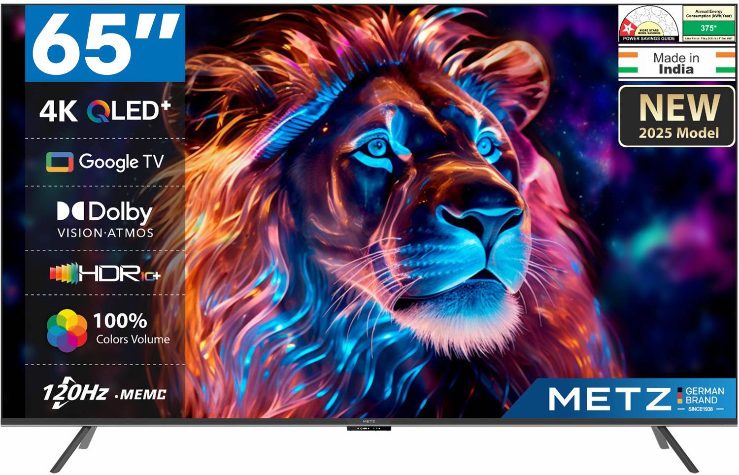 Metz Frameless 164 cm (65 inch) QLED Ultra HD (4K) Smart Google T