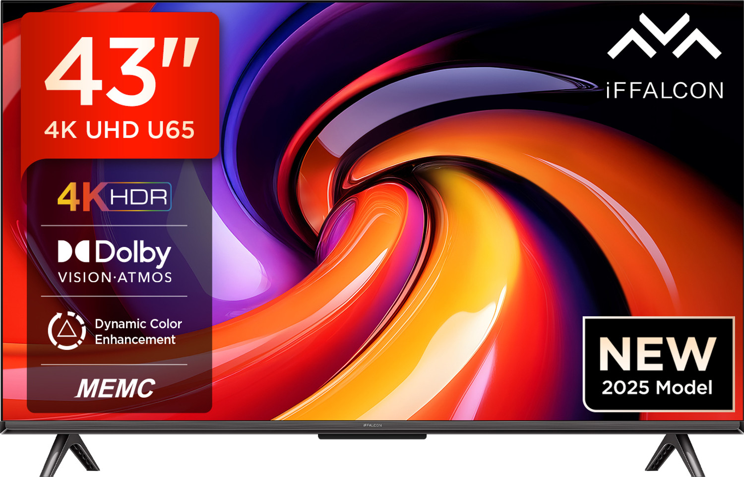 Image of iFFALCON U65 108 cm (43 inch) Ultra HD (4K) LED Smart Google TV with MEMC | Dolby Vision-Atmos | HVA Panel & Metallic Bezel-Less