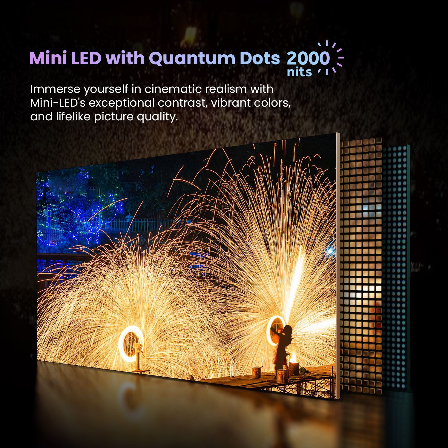Image of Haier M95 189 cm (75 inch) Ultra HD (4K) Mini LED Smart Google TV with Dolby Vision IQ |Sound By Harmon Kardon |Dolby Atmos | 2.1 Ch 60W Speaker with Subwoofer| Solar Remote