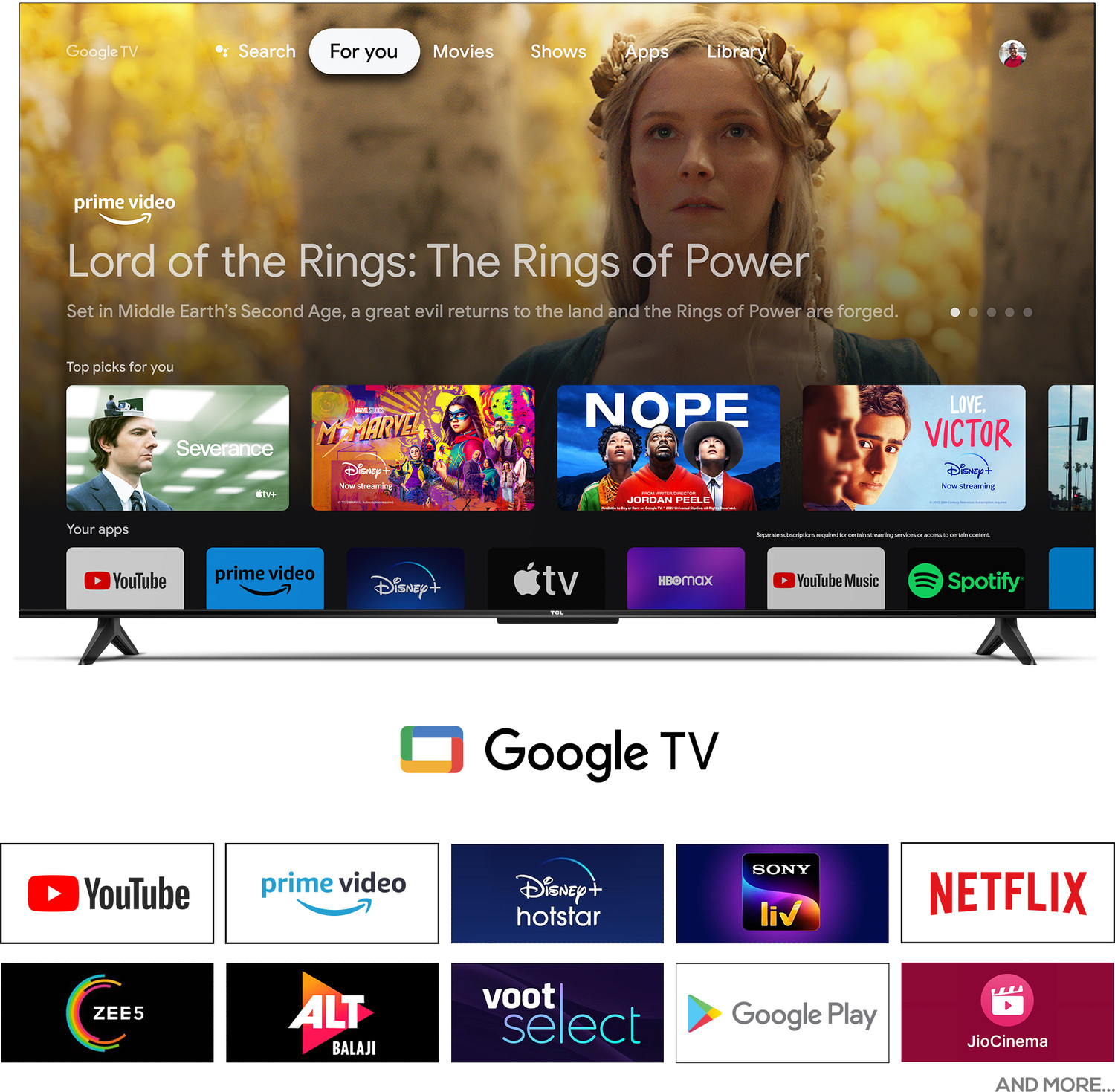 Image of TCL P655 139 cm (55 inch) Ultra HD (4K) LED Smart Google TV with T-Screen, Dynamic Colour Enhancement and Dolby Audio 24W