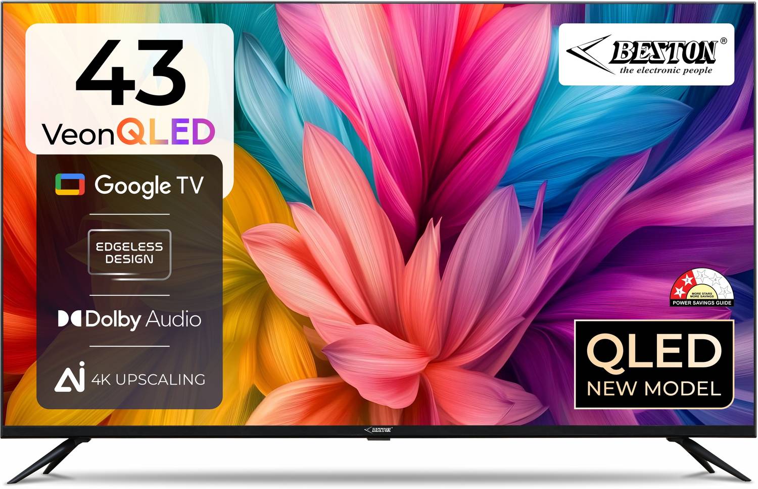 BESTON 109 cm (43 inch) QLED Ultra HD (4K) Smart Google TV (BS43U