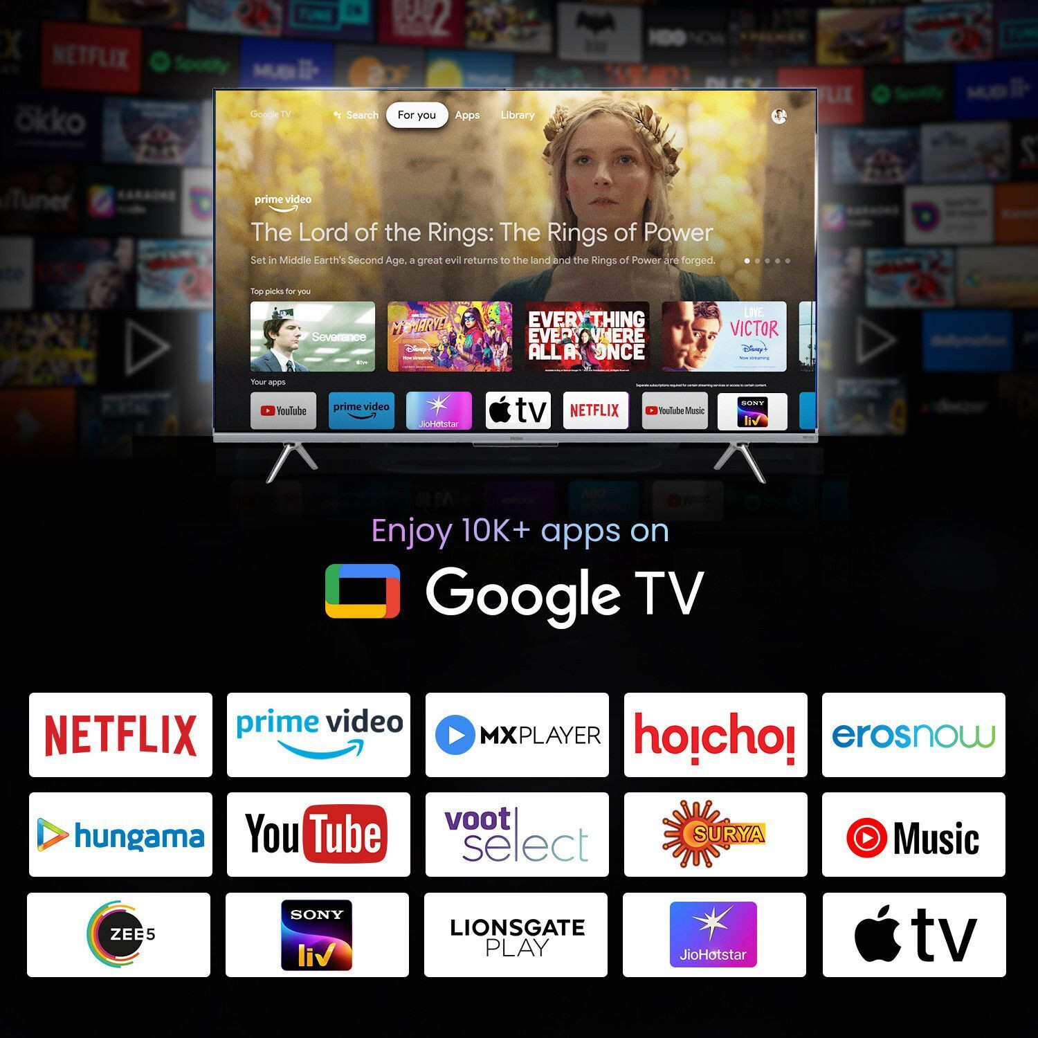 Image of Haier P7GT 189 cm (75 inch) Ultra HD (4K) LED Smart Google TV with Dolby Vision . Atmos | Hands Free Voice control |Gaming 120Hz