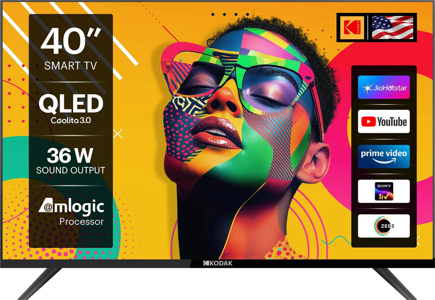 KODAK QLED SE 100 cm (40 inch) QLED Full HD Smart Linux TV with 3