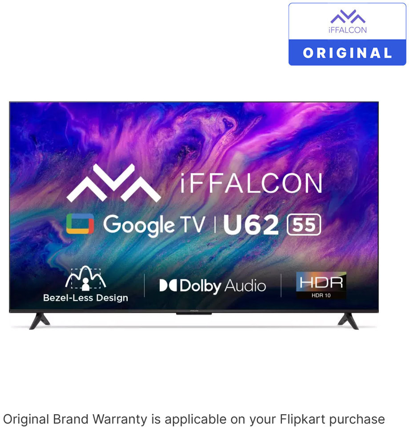 Image of iFFALCON by TCL U62 139 cm (55 inch) Ultra HD (4K) LED Smart Google TV with 24W Dolby Audio, HDR10 and Bezel-Less Design