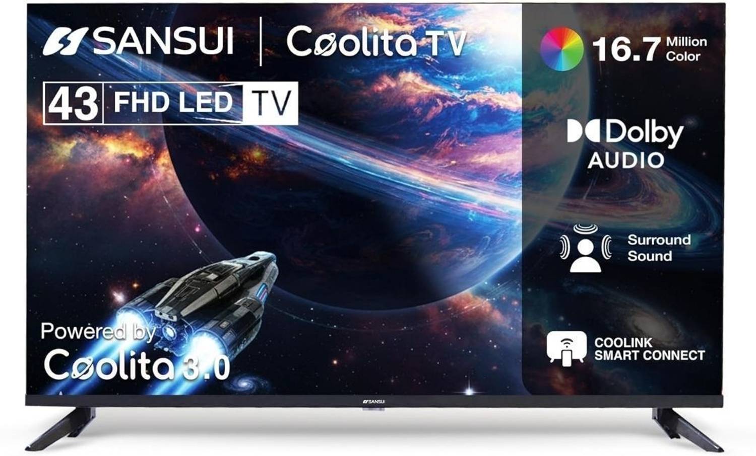 SANSUI 43型液晶テレビ Sansui 109 cm (43 inch) Full HD LED Smart Coolita TV with Dolby