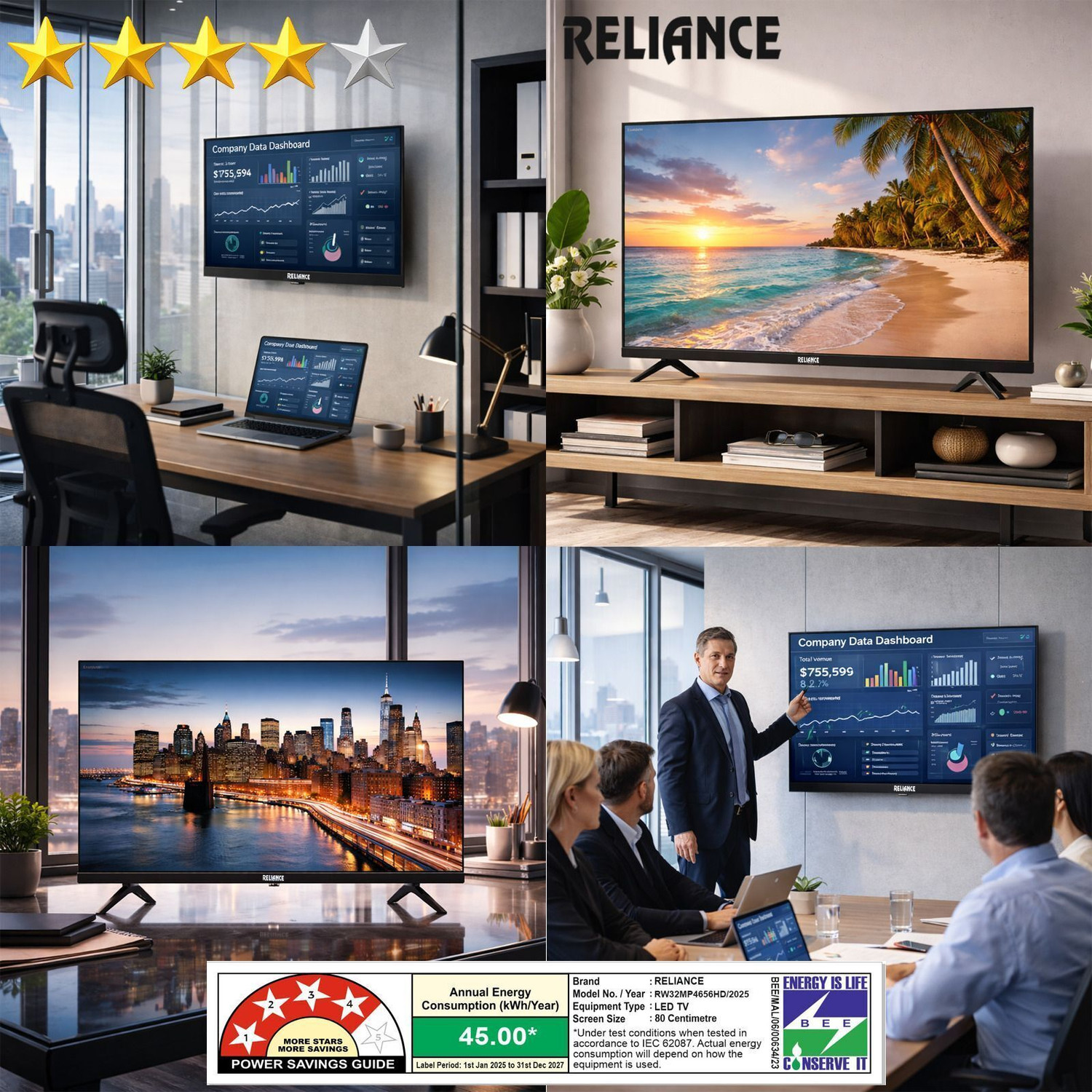 Image of Reliance 80 cm (32 inch) HD Ready LED Smart Android TV with Cloud Base TV