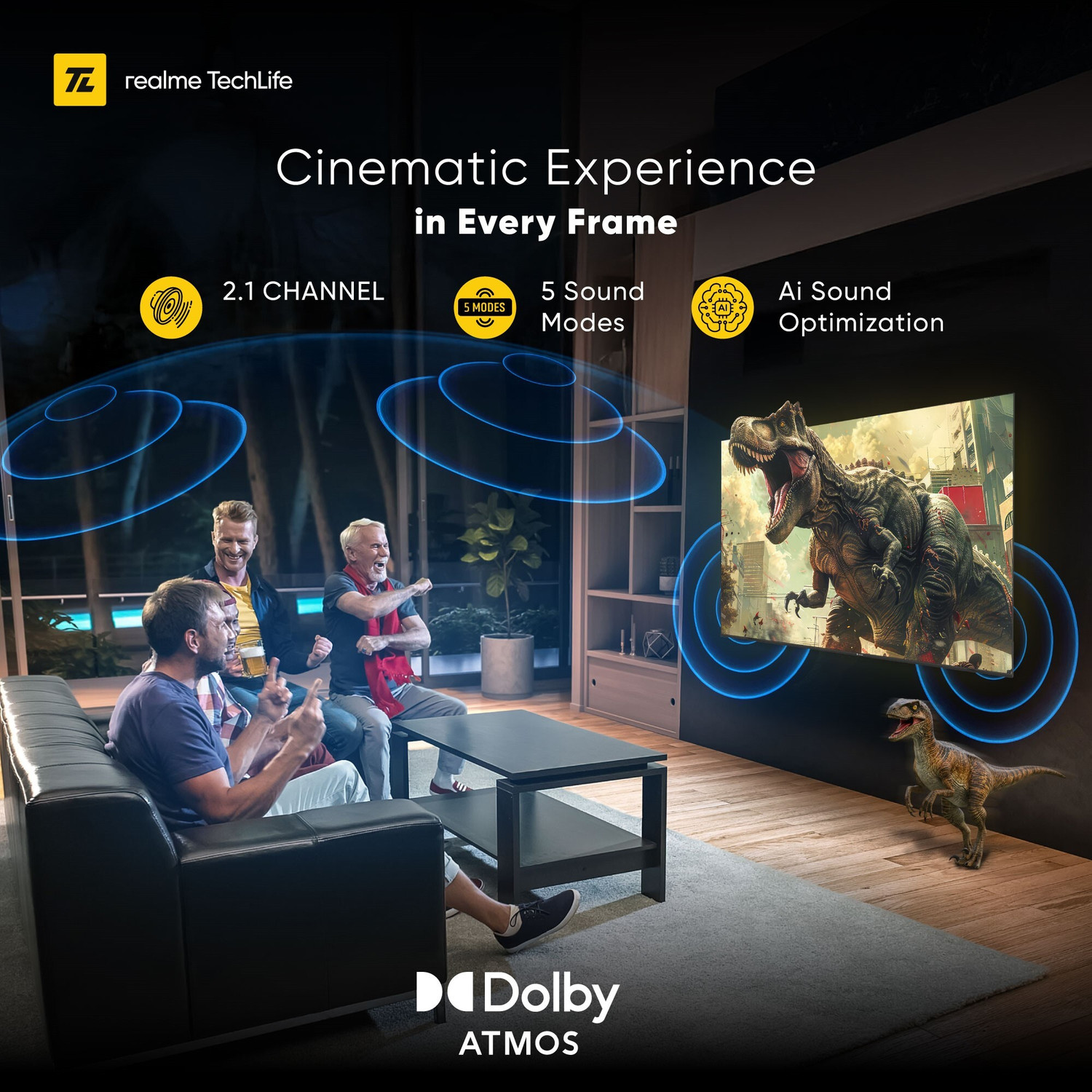 Image of realme TechLife 253 cm (100 inch) QLED Ultra HD (4K) Smart Google TV