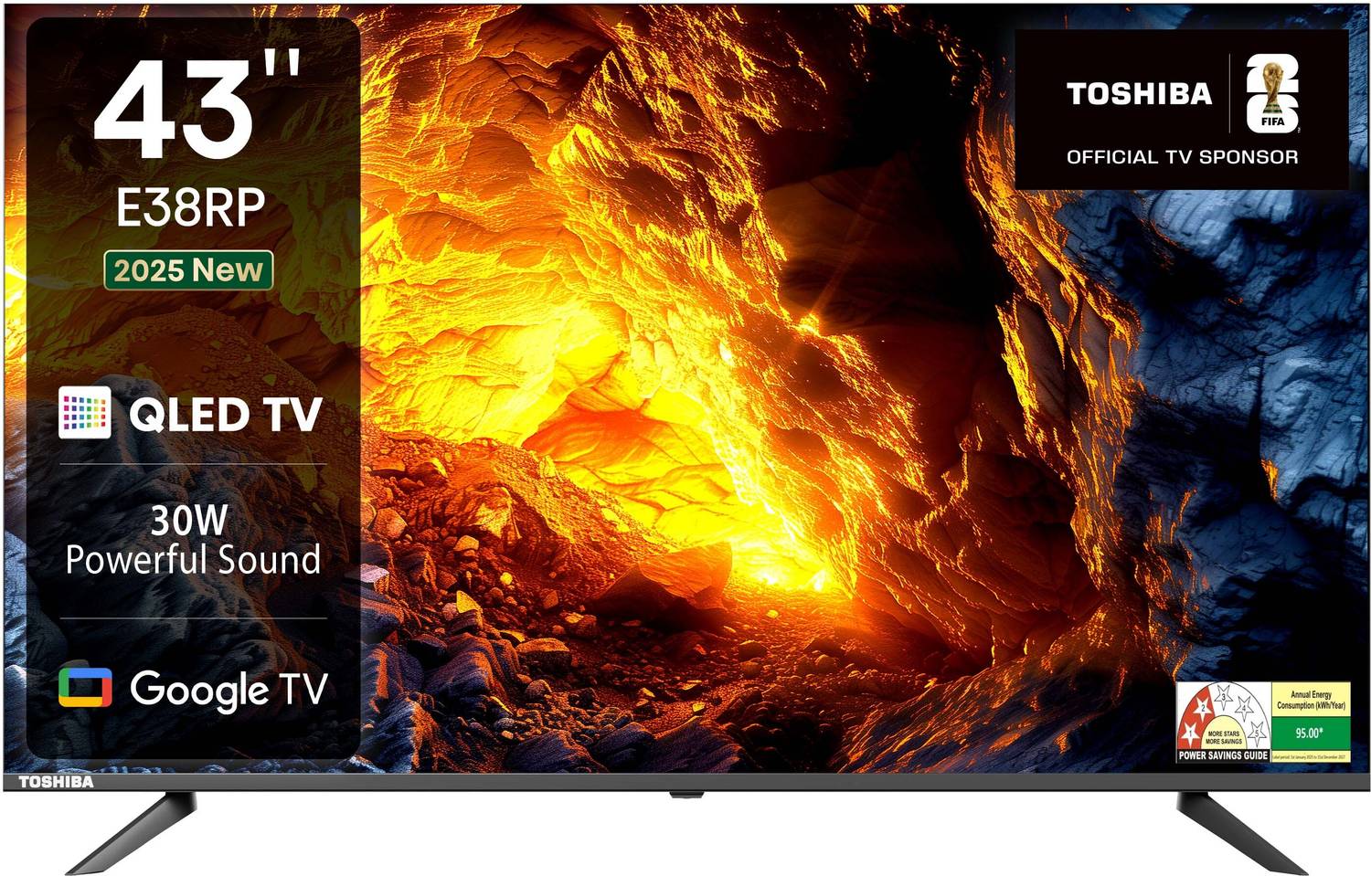 TOSHIBA 108 cm (43 inch) QLED Full HD Smart Google TV 2025 Edition