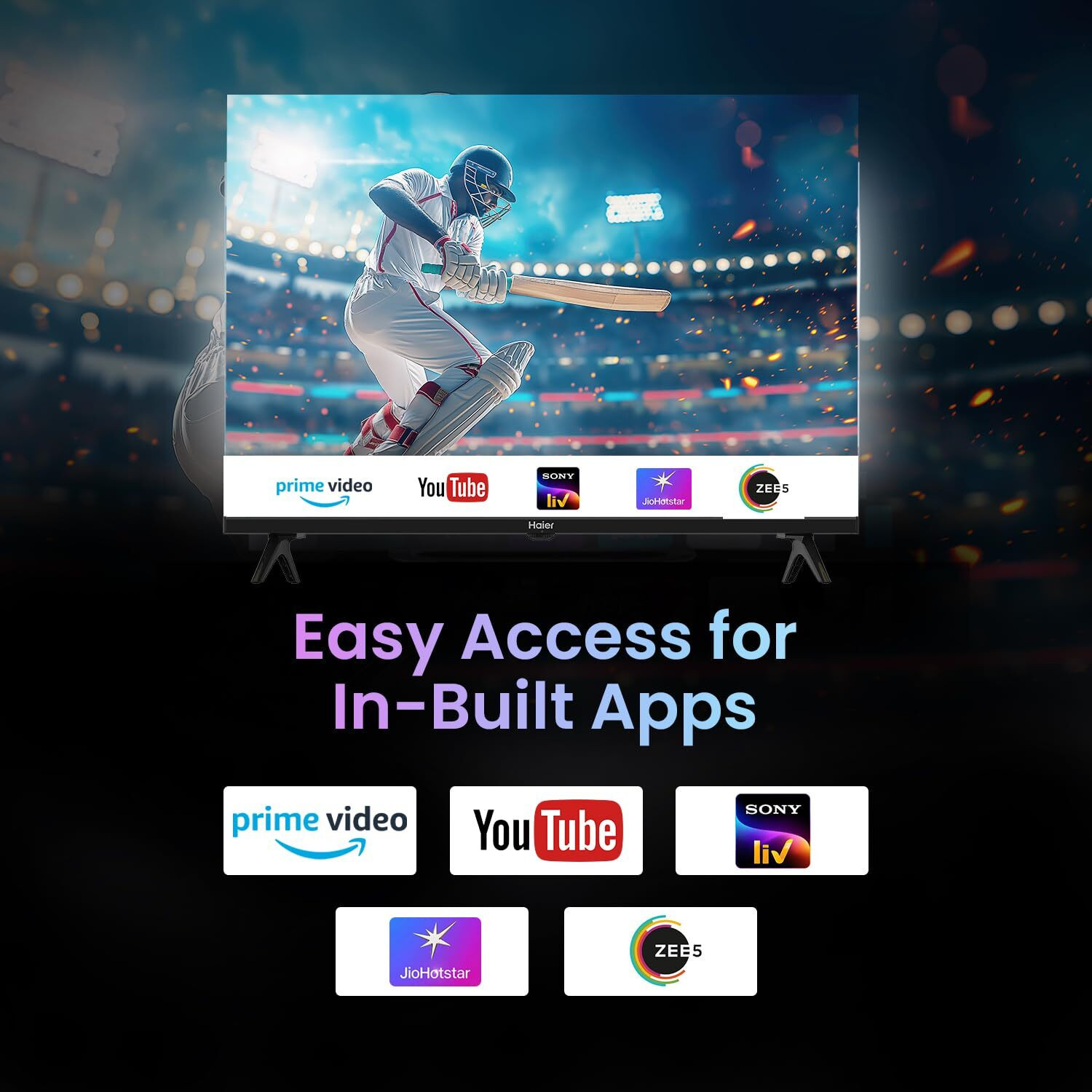 Image of Haier 80 cm (32 inch) HD Ready LED Smart Linux TV with OTT CHANELS