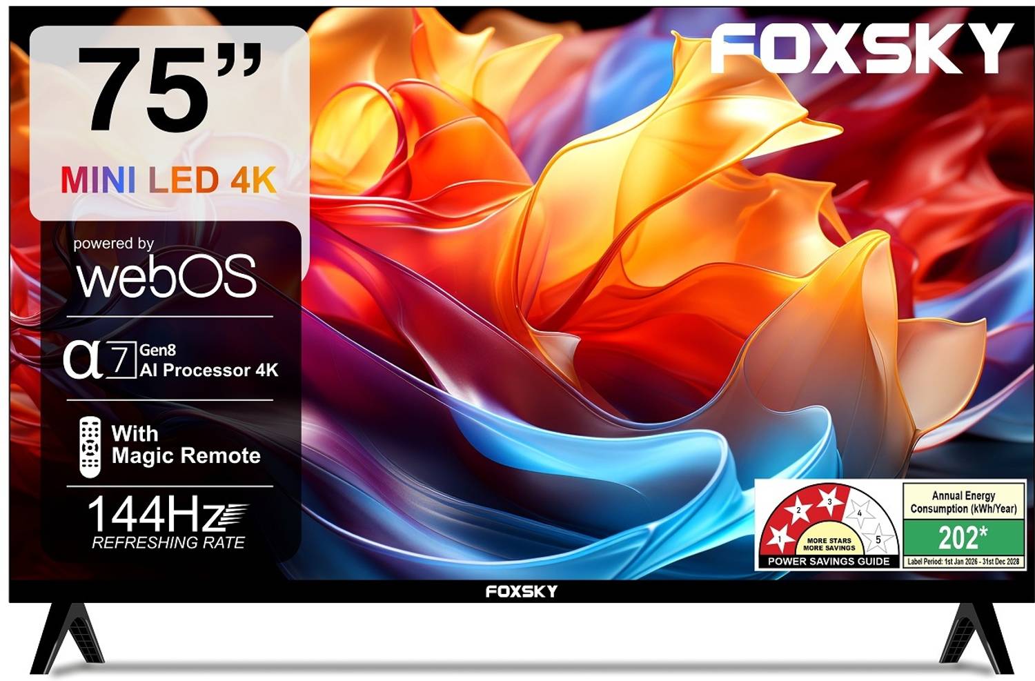 Foxsky 190.5 cm (75 inch) Ultra HD (4K) Mini LED Smart WebOS TV 2