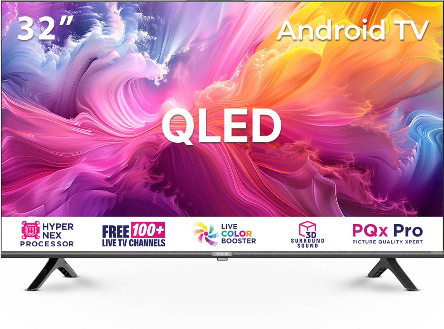 VOIR 80 cm (32 inch) QLED HD Ready Smart Android TV with HD Ready