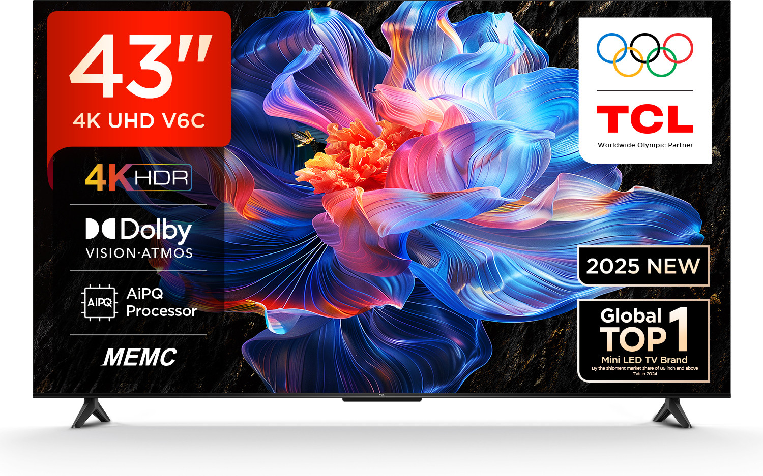 Image of TCL 108 cm (43 inch) Ultra HD (4K) LED Smart Google TV with MEMC | Dolby Vision-Atmos | HVA Panel & Metallic Bezel-Less