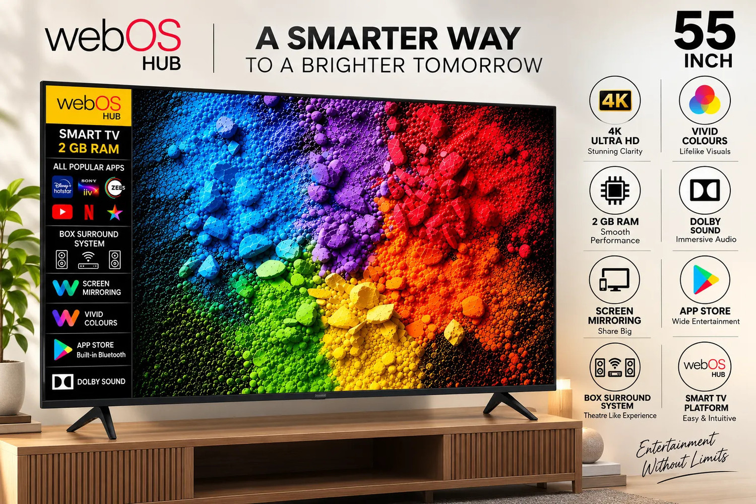 Image of jinis QN90A 139.7 cm (55 inch) OLED Ultra HD (4K) Smart WebOS TV 2026 Edition with 4K Ultra HD | HDR | Dolby Audio | Quad Core Processor | MEMC | WebOS