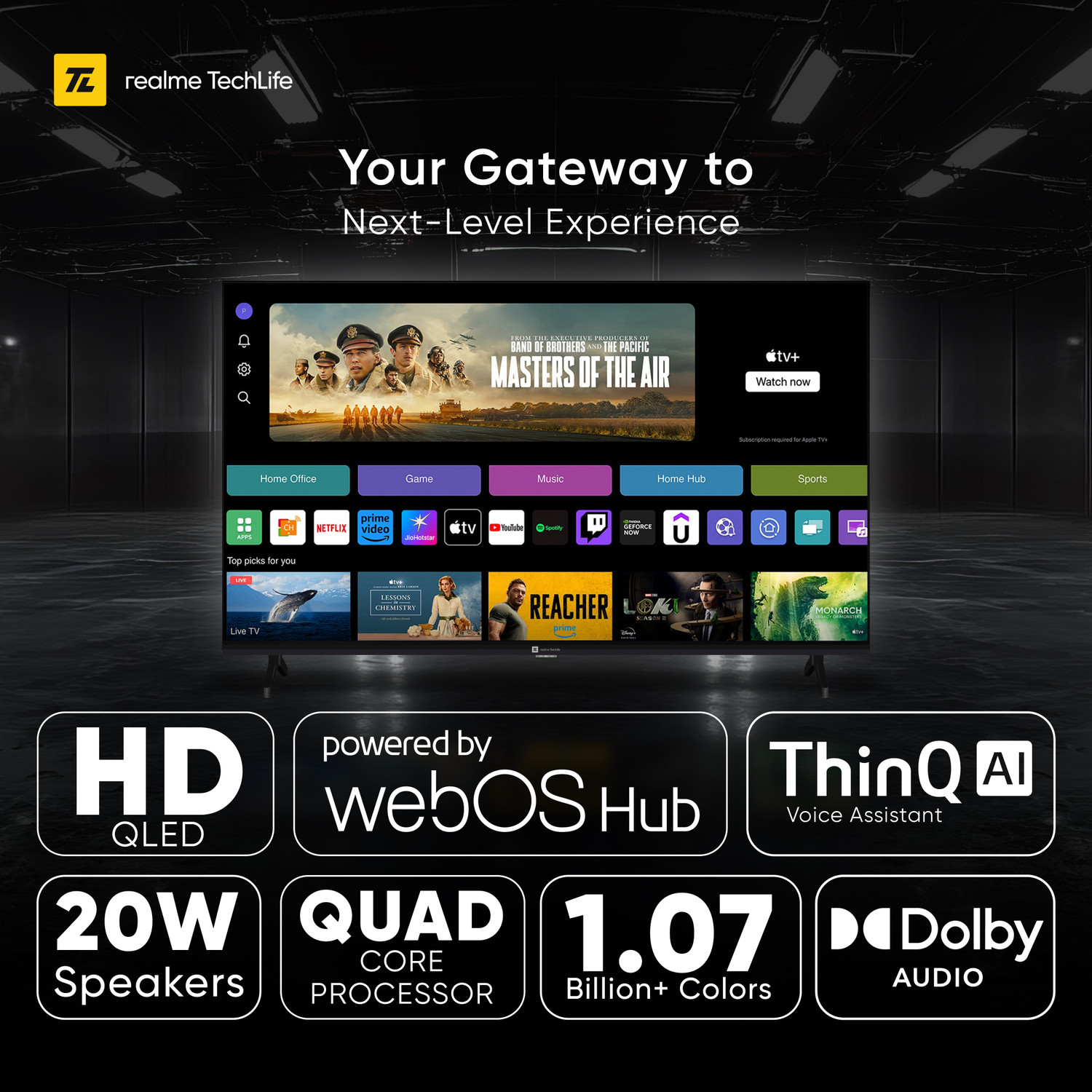 Image of realme TechLife 80 cm (32 inch) QLED HD Ready Smart WebOS TV 2026 Edition