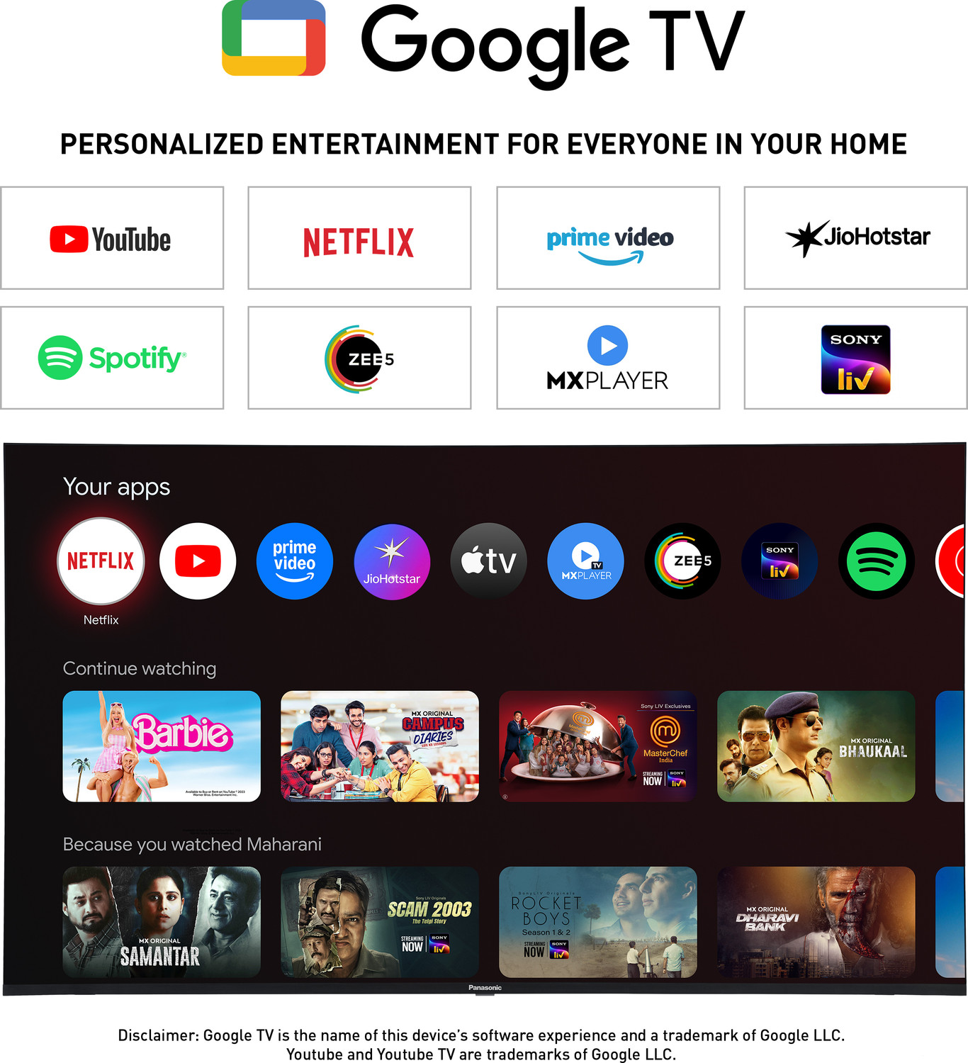 Image of Panasonic 108 cm (43 inch) Ultra HD (4K) LED Smart Android Based TV