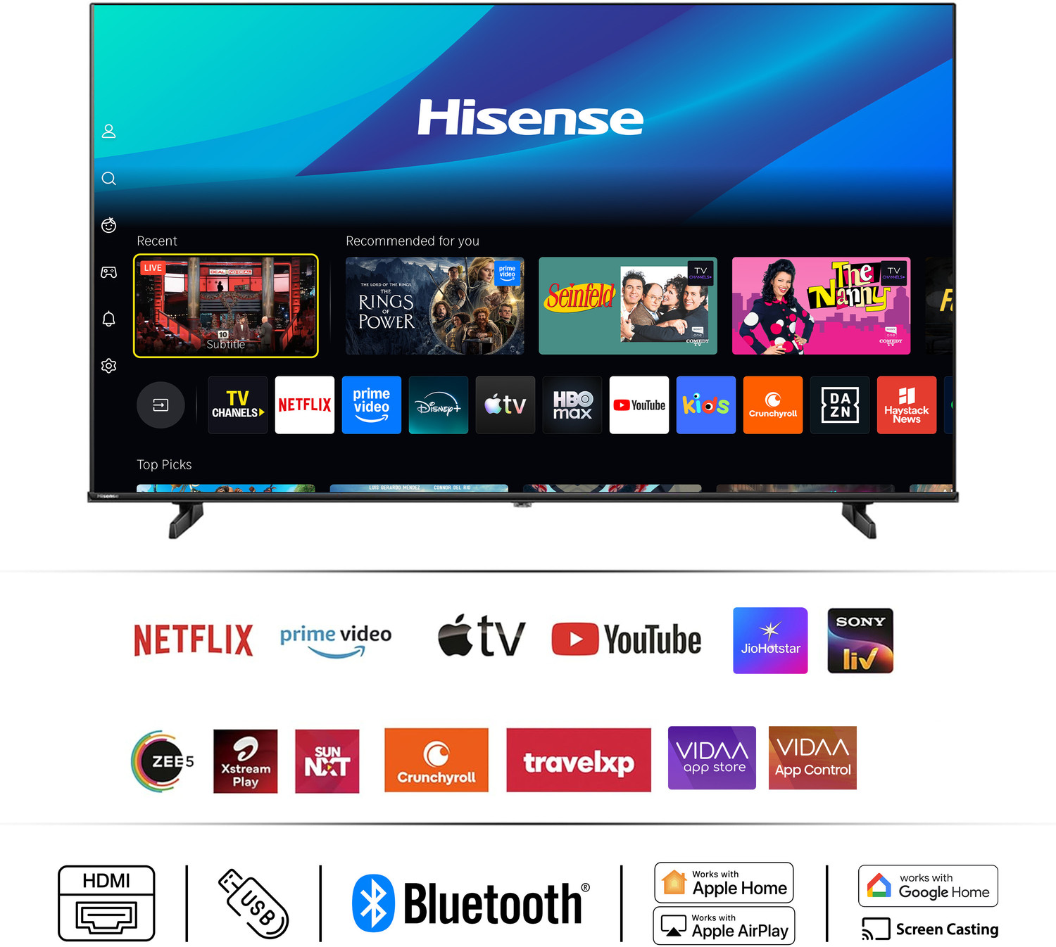 Image of Hisense 139 cm (55 inch) Ultra HD (4K) Mini LED Smart VIDAA TV 2026 Edition