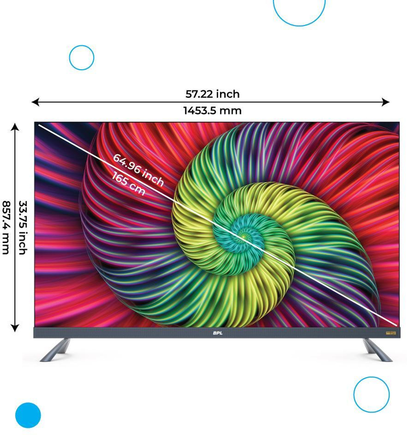 Image of BPL 165 cm (65 inch) QLED Ultra HD (4K) Smart Android TV