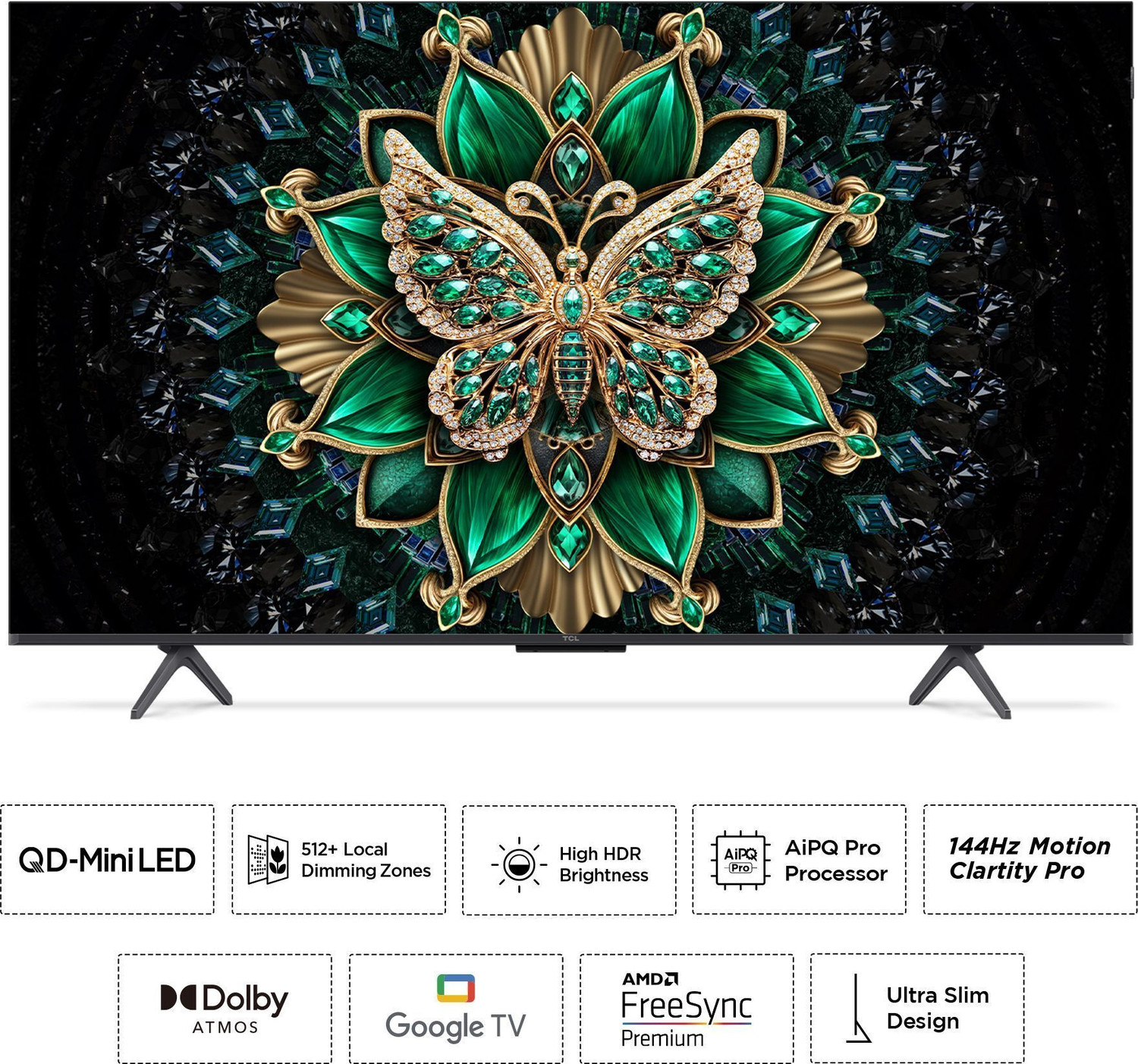 Image of TCL C6K 164 cm (65 inch) Ultra HD (4K) Mini LED Smart Google TV with 512+ Local Dimming Zones | High HDR Brightness | 144 Hz Native Refresh Rate | Dolby Vision IQ | 40 W ONKYO 2.1 CH Hi-Fi System, IMAX Enhanced
