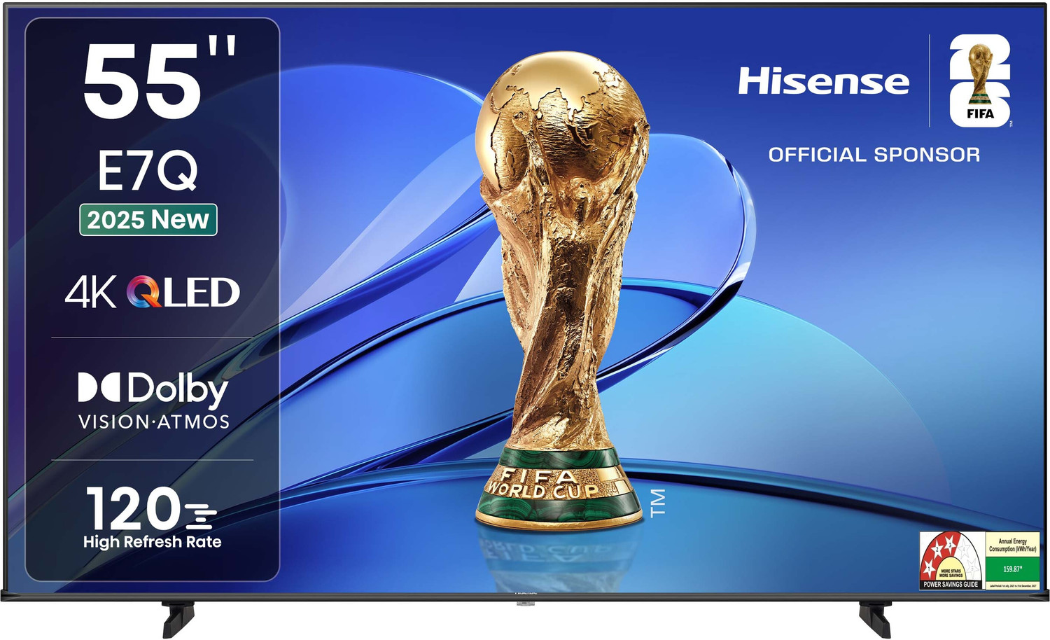 Image of Hisense 55E7Q 139 cm (55 inch) QLED Ultra HD (4K) Smart VIDAA TV with Dolby Vision Atmos, 120 High Refresh Rate, AI 4K Upscaler