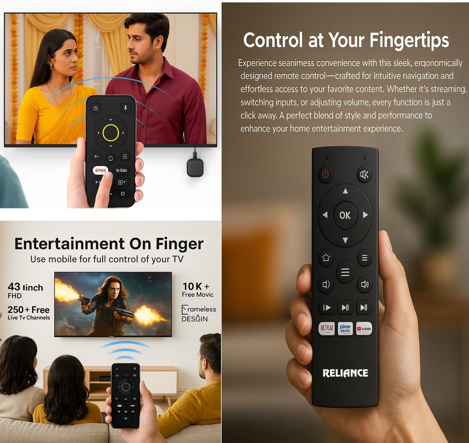 Image of Reliance 108 cm (43 inch) Full HD LED Smart Android TV with Cloud Base TV