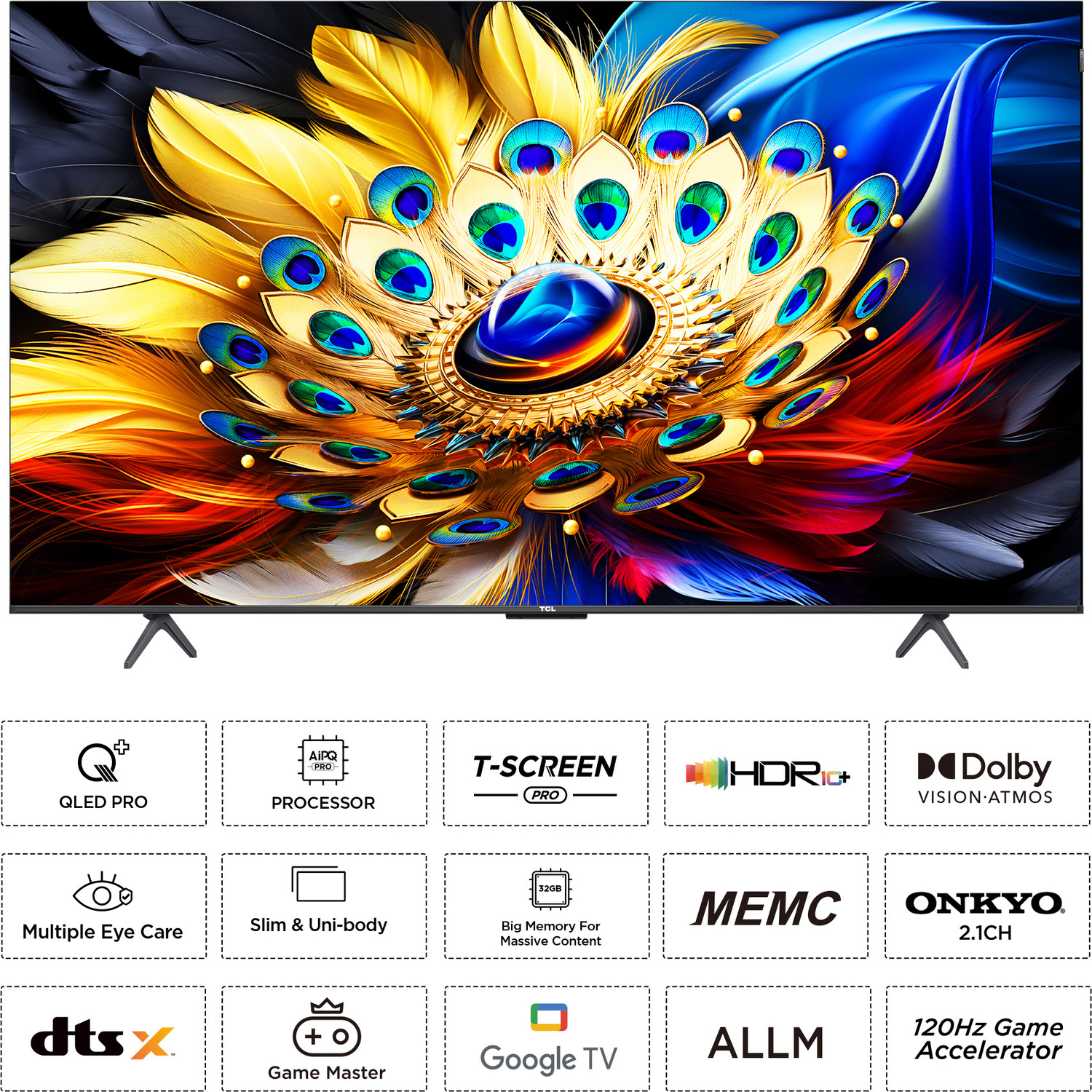 Image of TCL C655 139 cm (55 inch) QLED Ultra HD (4K) Smart Google TV with T-SCREEN |Dolby Vision-Atmos | Hands-Free Voice Control| 120 Hz game Accelerator
