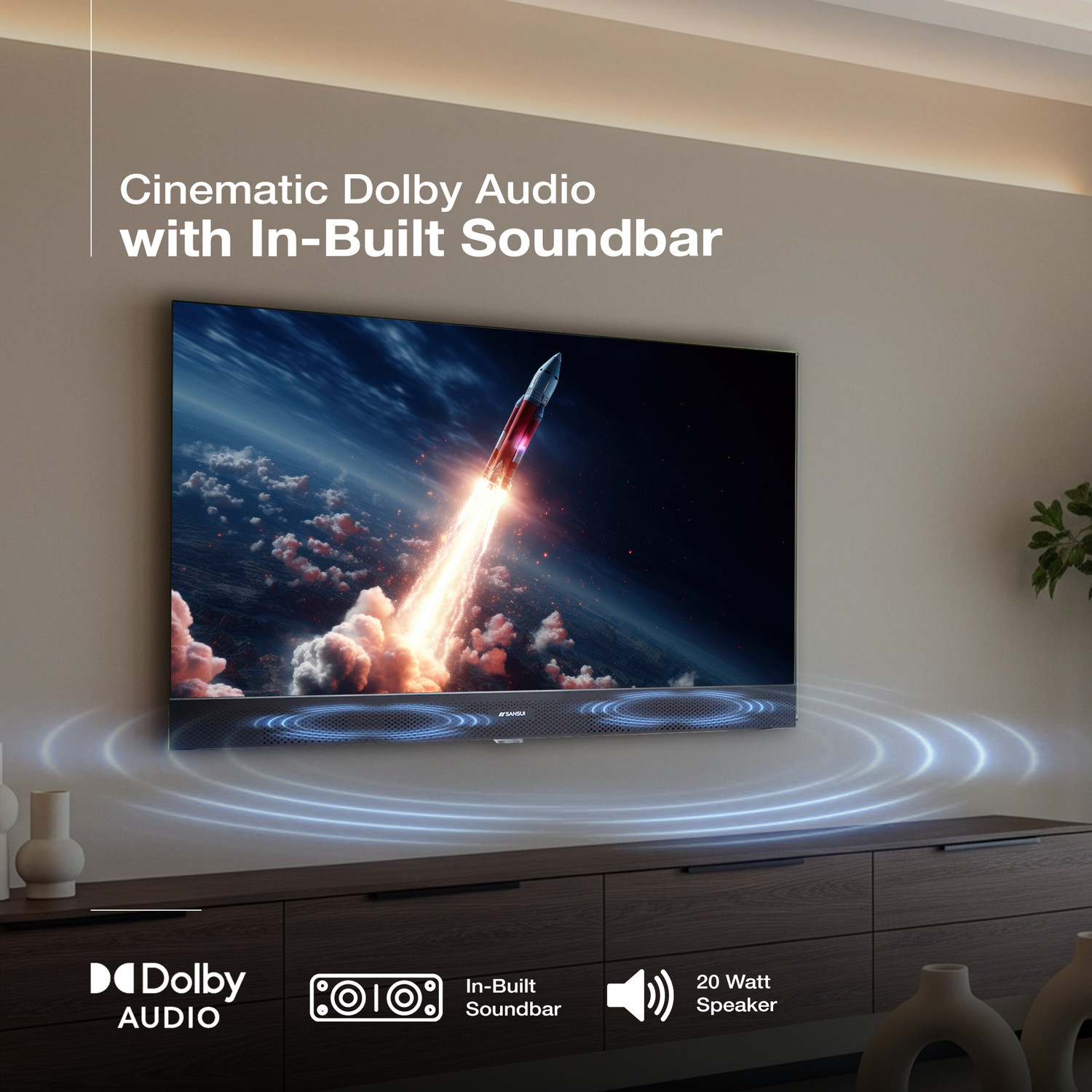 Image of Sansui 80 cm (32 inch) QLED HD Ready Smart Google TV with �HDR10| Dolby Audio| Built-in Soundbar| Filmmaker Mode| 60Hz Refresh