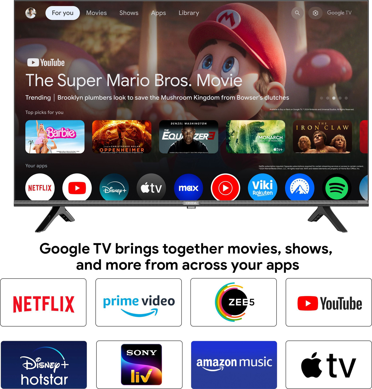 Image of ONIDA 108 cm (43 inch) Ultra HD (4K) LED Smart Google TV