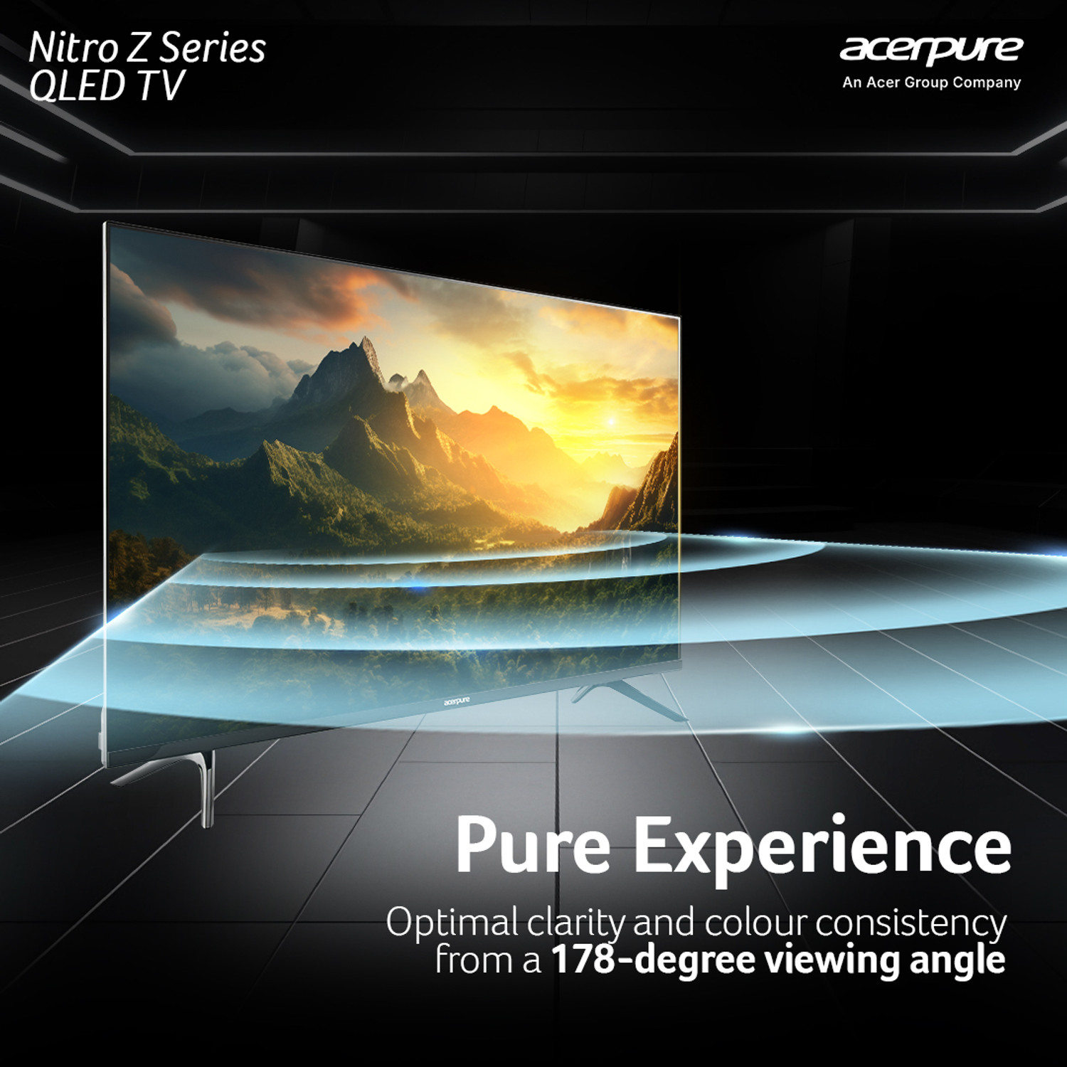 Image of acerpure Nitro Z 108 cm (43 inch) QLED Ultra HD (4K) Smart Google TV with 120 Hz HSR |Android 14 | GTV 5.0 Ref Design ?| Dolby Vision & Dolby Atmos | 40W Sound | HDR10 | 350 Nits | Dual Wi-Fi | Bluetooth 5.0 | Built-in Satellite Tuner | ALLM | VRR | MEMC | CEC 2.0 | AIPQ Chipset | AI Content Generator | 2GB+32GB | Gaming Mode | Wall Mount Included