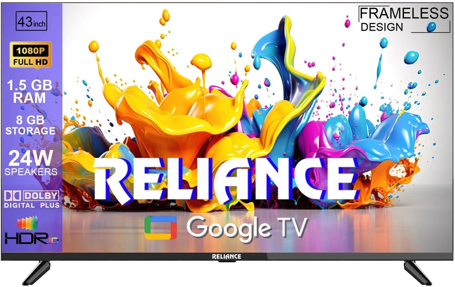 Reliance 109 cm (43 inch) Full HD LED Smart Google TV with Framel
