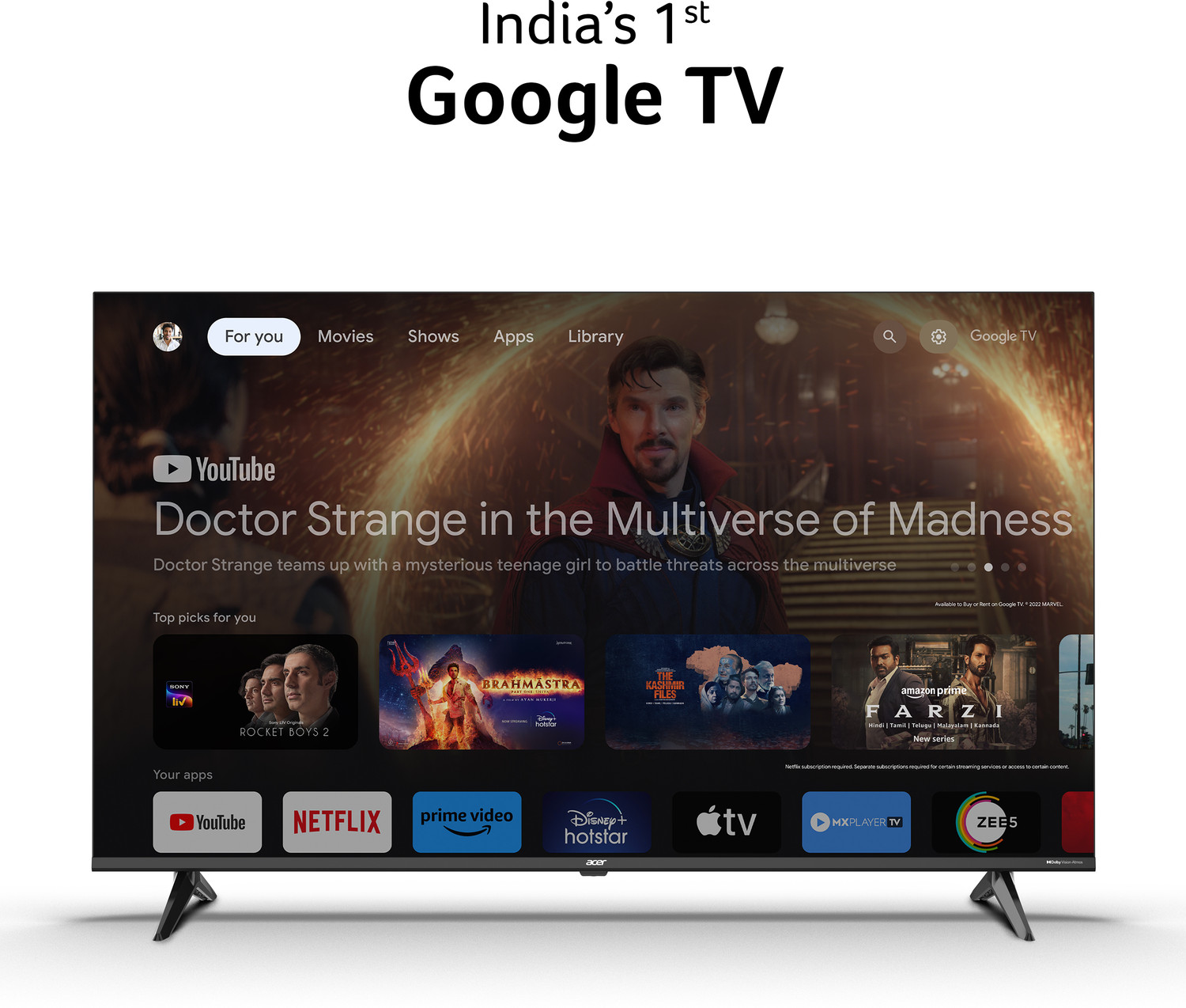 Image of Acer Ultra V 138.78 cm (55 inch) QLED Ultra HD (4K) Smart Google TV