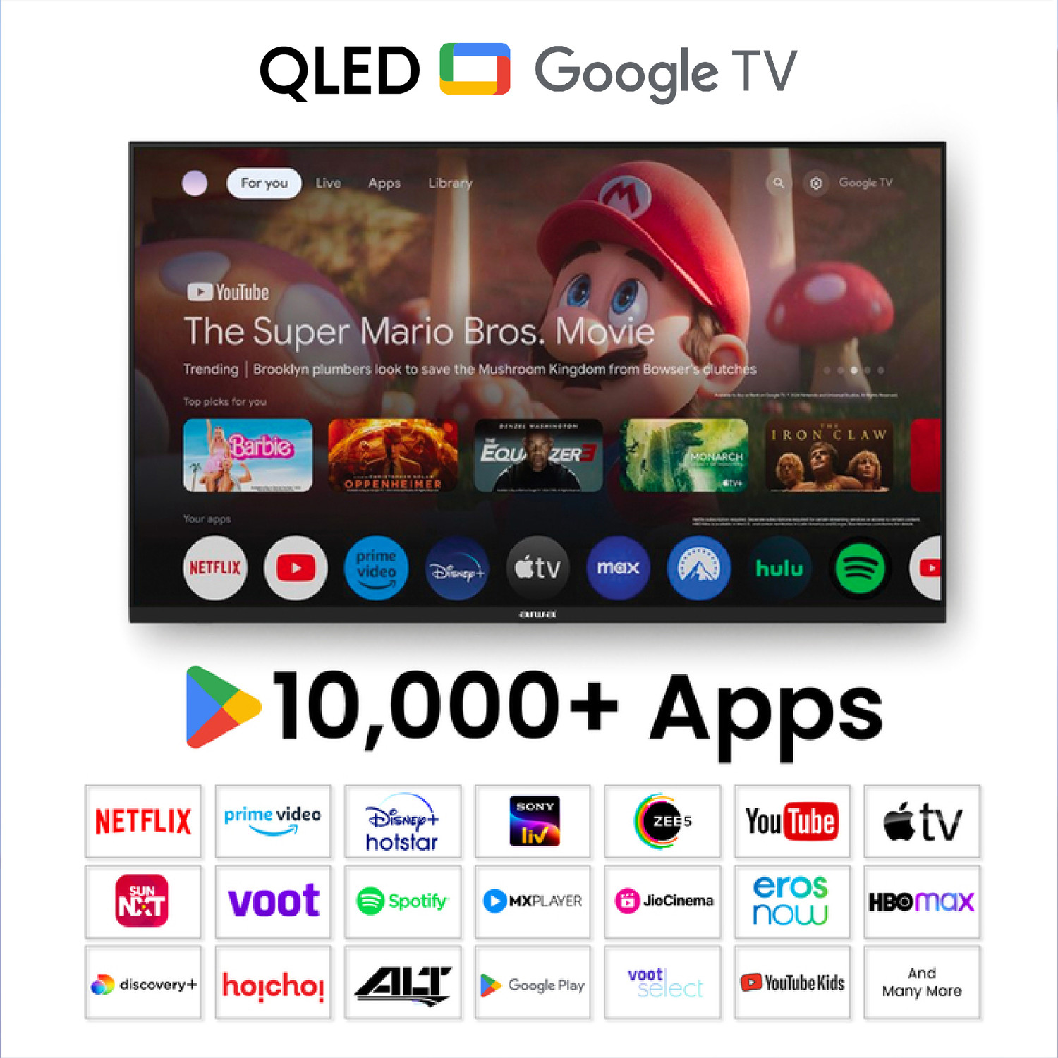Image of Aiwa 81.28 cm (32 inch) QLED HD Ready Smart Google TV with 1N Remot Control| |4N Screw| |1N User Manual with Warranty Card| |1N Set Table Stand, 1N Wallmount| |2N Batteries (AAA)