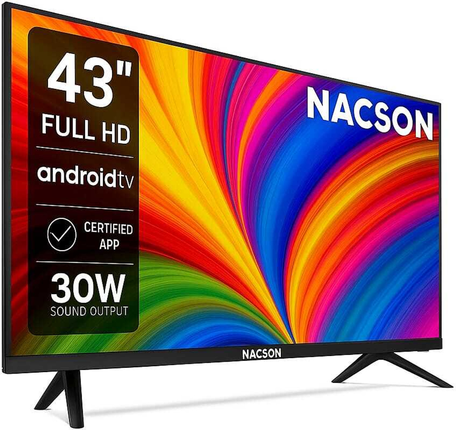 Image of Nacson 109 cm (43 inch) Full HD LED Android TV with YOUTUBE, CLOUDTV APP STORE, PRIME VIDEOS, JIOHOTSTAR, Z5, SONY LIV, MX PLAYER TV, JIOCINEMA, CHAUPAL, CLOUD TV ,MOVIE BOX