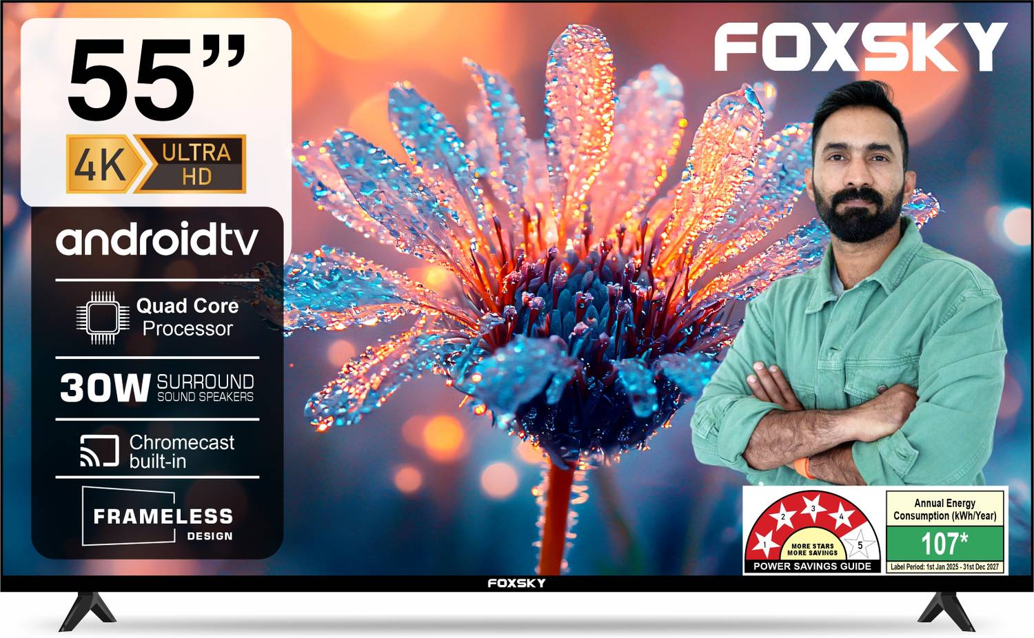 Foxsky 139 cm (55 inch) Ultra HD (4K) LED Smart Android TV price history chart and lowest price