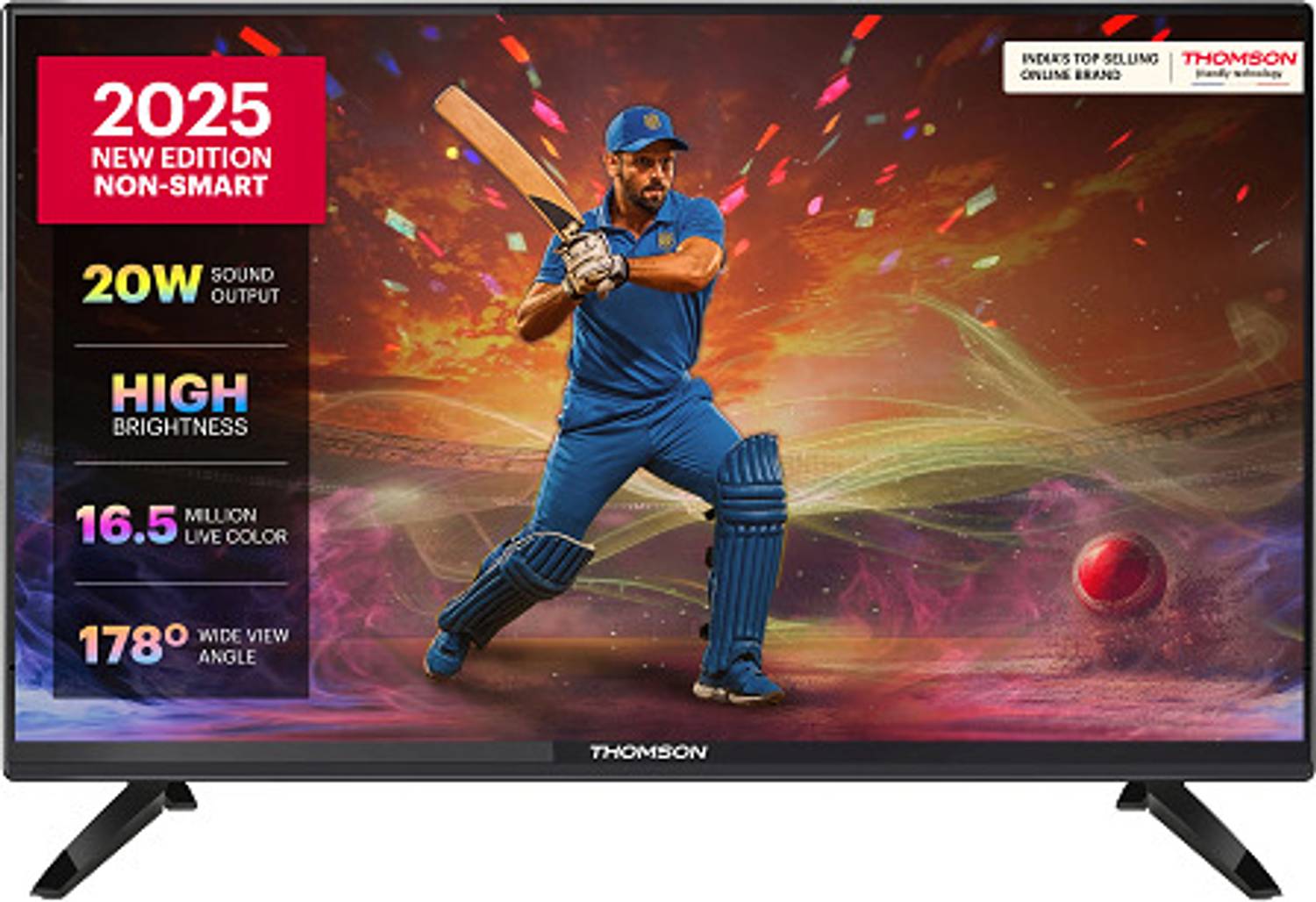 Thomson 80 cm (32 inch) HD Ready LED TV 2025 Edition with 20W Sound Output | 2 Speakers | Wide View Angle| Vivid Color | Bezel-Less Design
