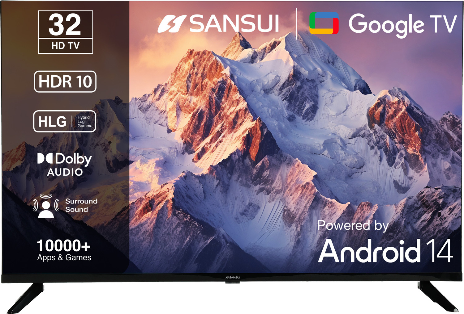 Image of Sansui 80 cm (32 inch) HD Ready LED Smart Google TV with IPS Panel| HDR10| Dolby Audio| Surround Sound| Game Mode| 60Hz Refresh Rate