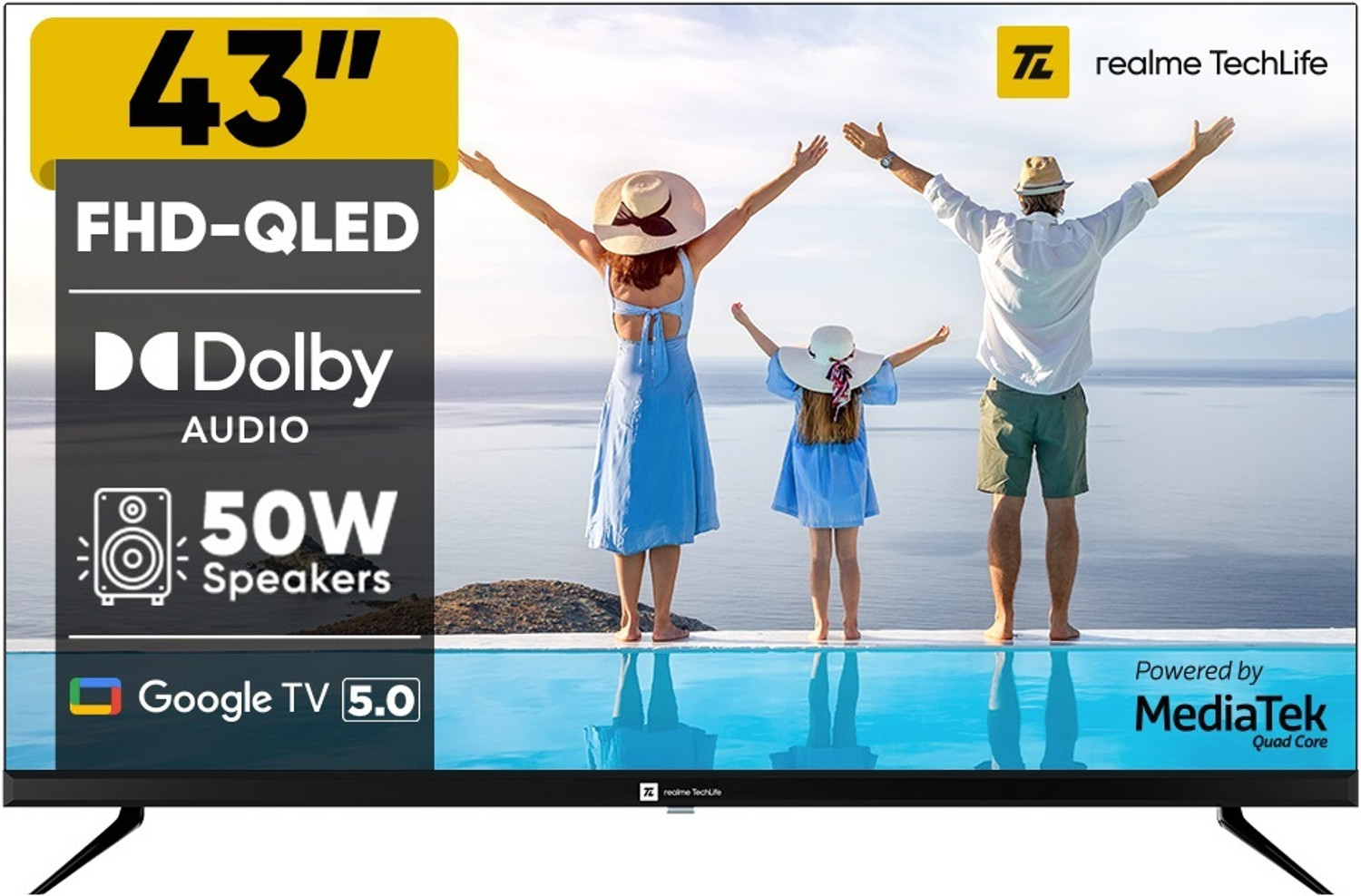 Image of realme TechLife 109 cm (43 inch) QLED Full HD Smart Google TV