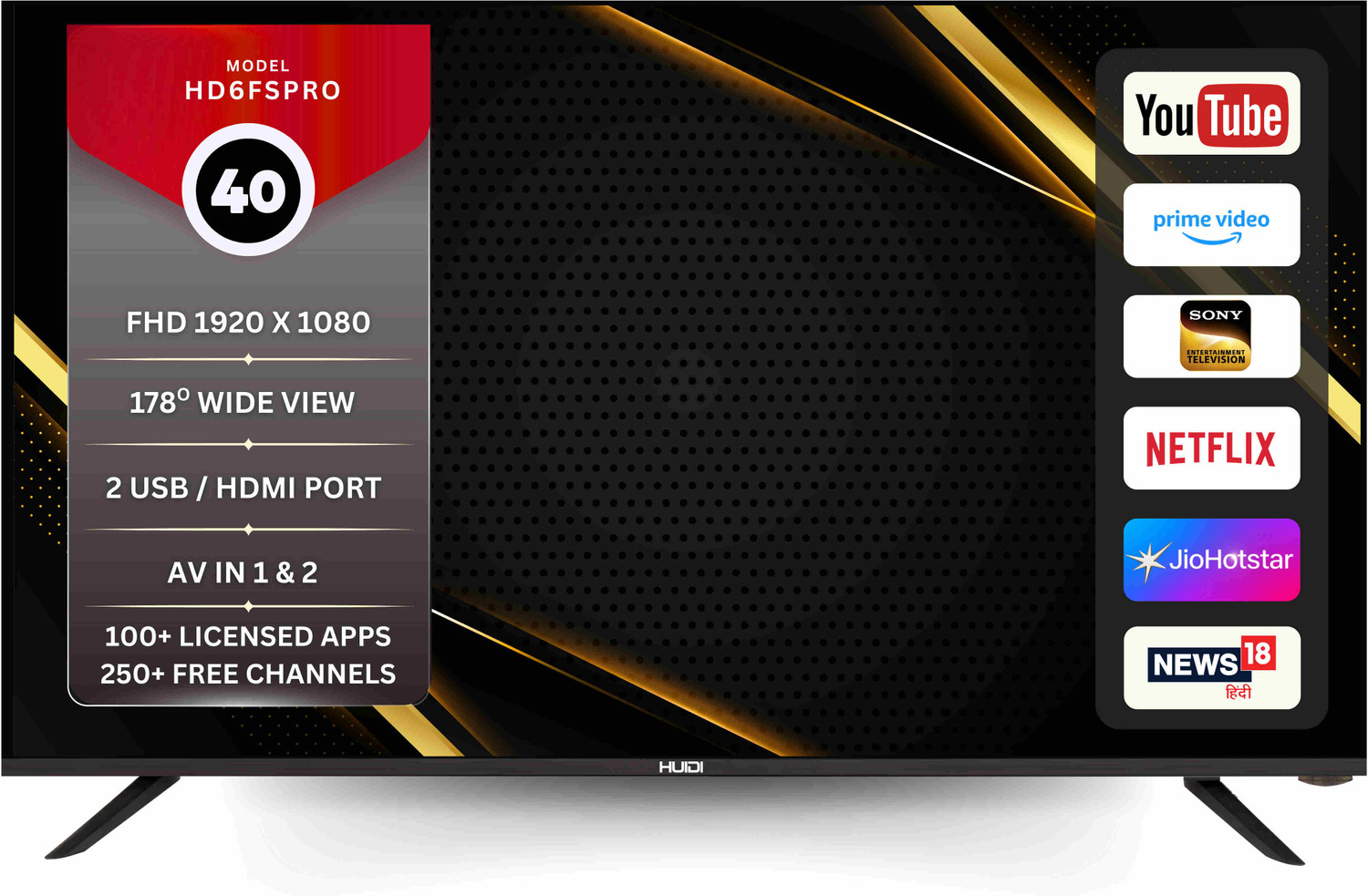 Image of HUIDI 100 cm (40 inch) Full HD LED Smart Android TV