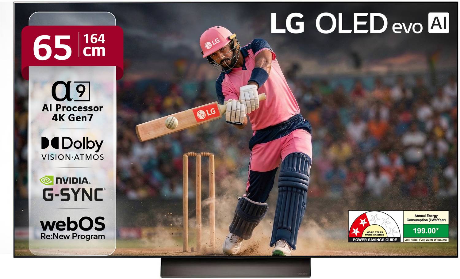 LG AI TV OLED evo C4 164 cm (65 inch) OLED Ultra HD (4K) Smart We