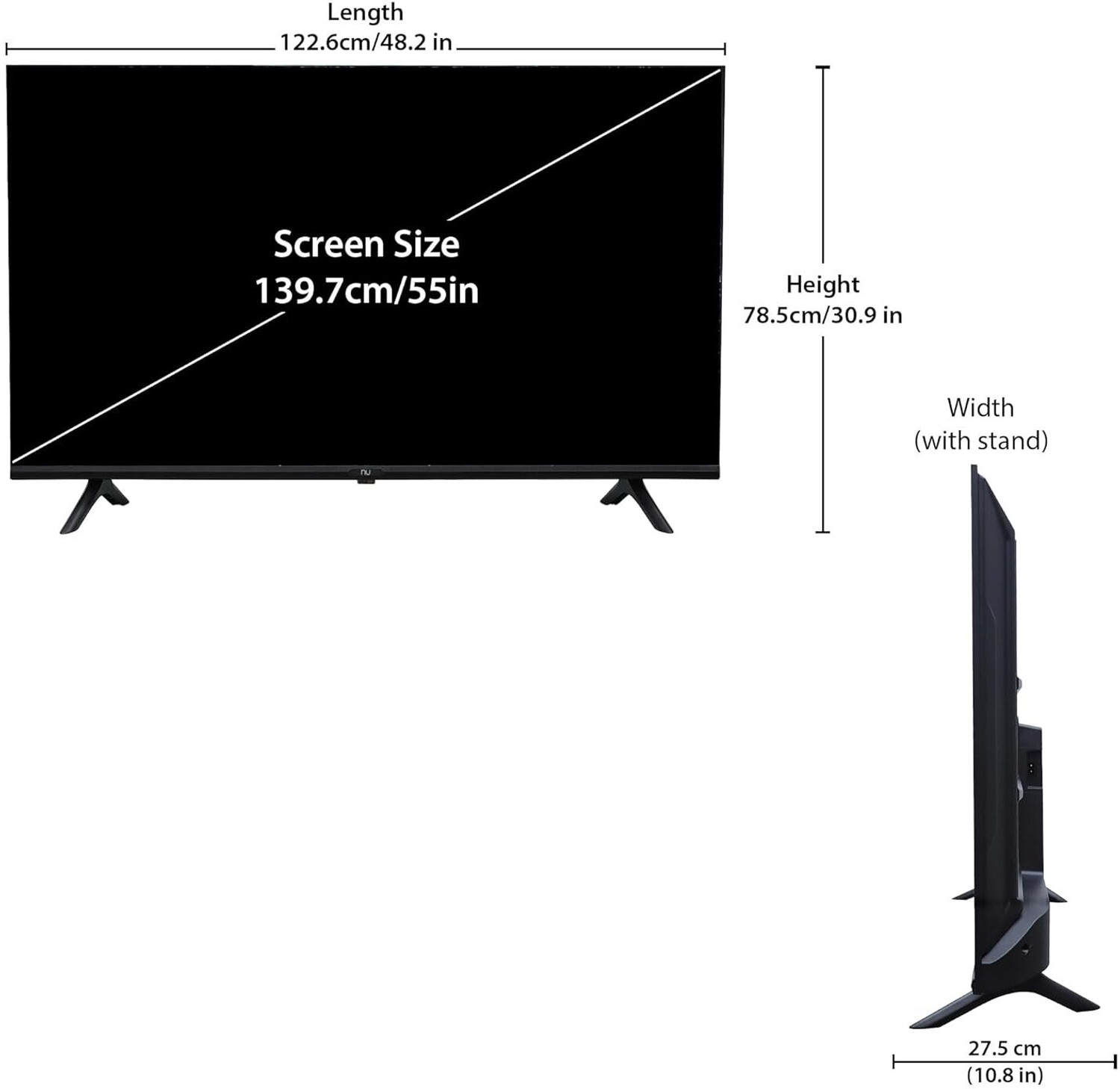 Image of NU 80 cm (32 inch) QLED HD Ready Smart Google TV with Mount