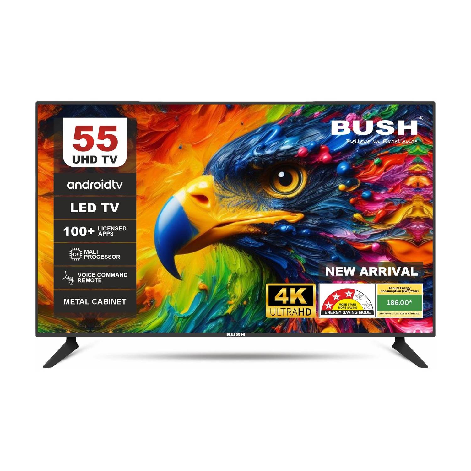 Bush 140 cm (55 inch) Ultra HD (4K) LED Smart Android Based TV